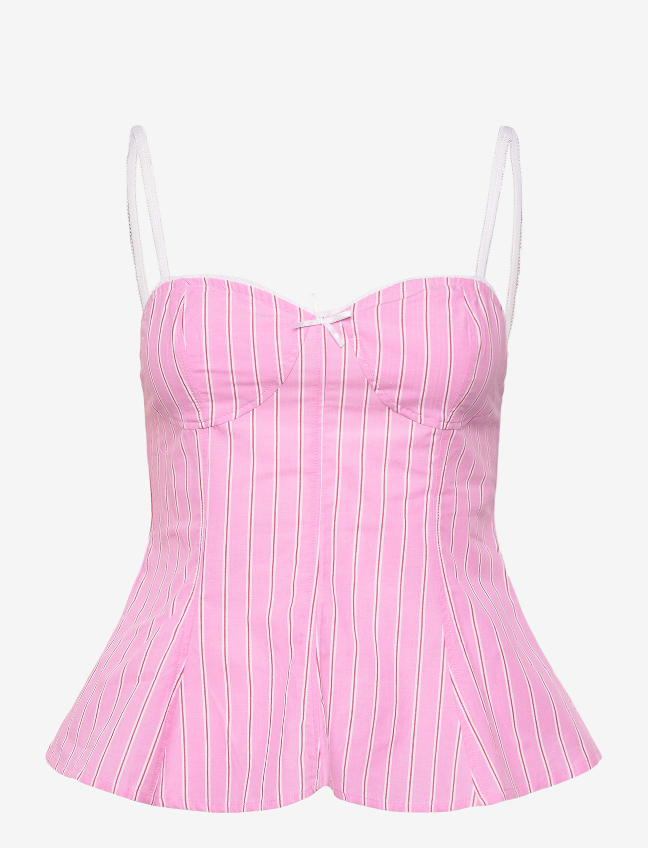 Gina Tricot - Peplum loungewear top - tops - pink stripe - 0