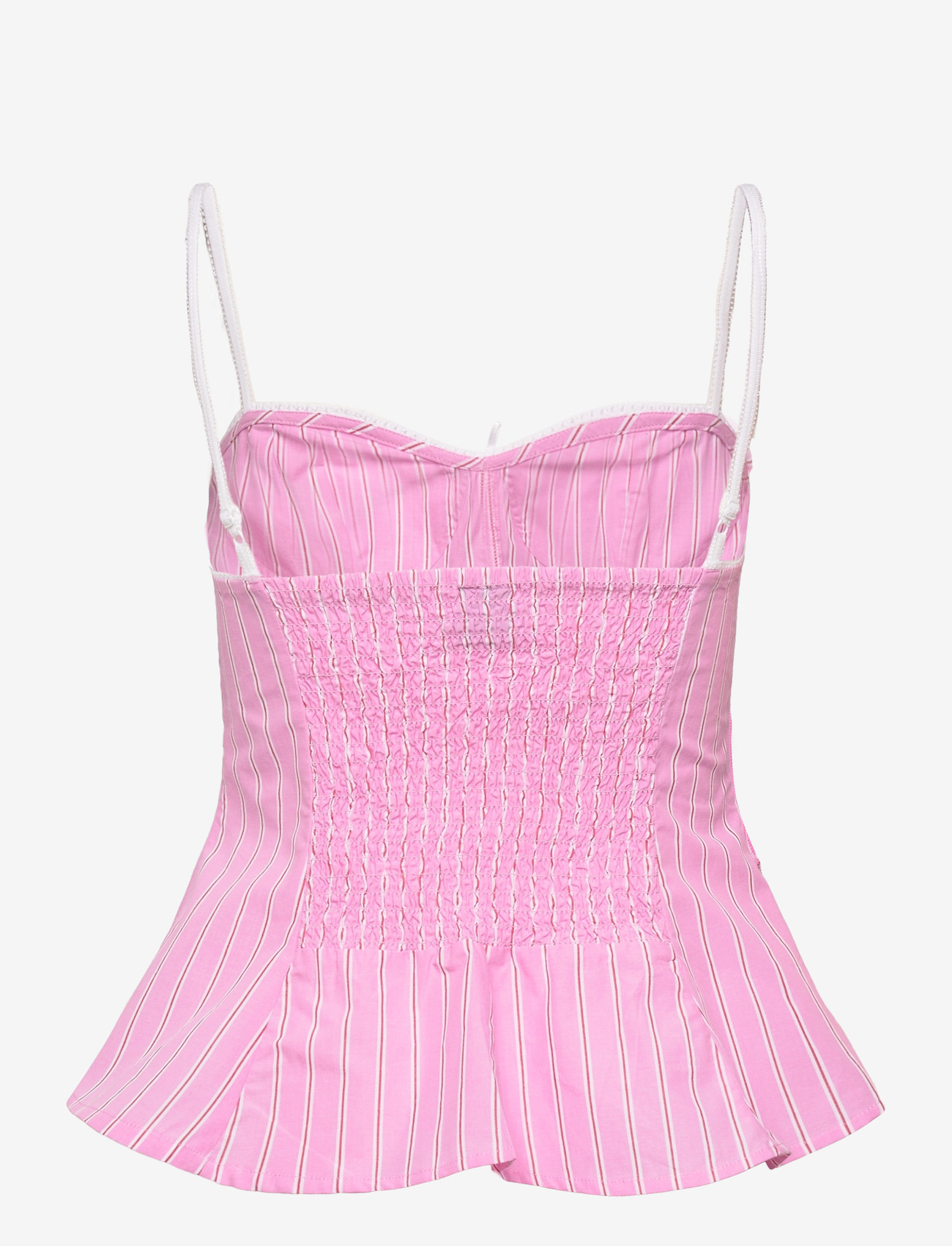 Gina Tricot - Peplum loungewear top - tops - pink stripe - 1