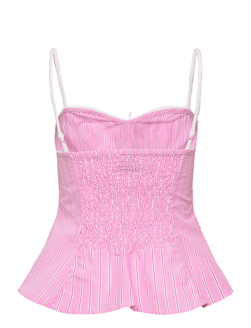 Gina Tricot - Peplum loungewear top - tops - pink stripe - 1