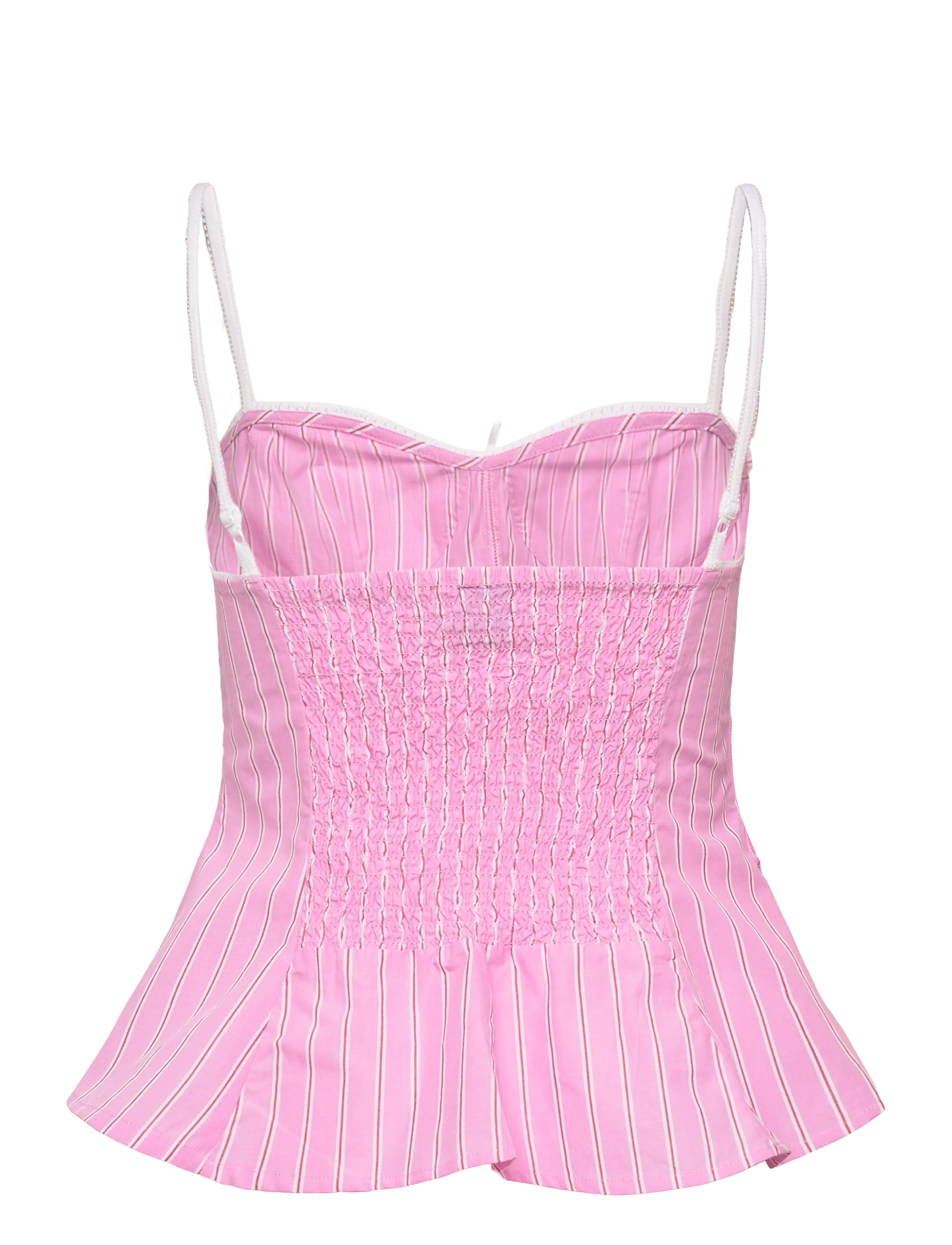 Gina Tricot - Peplum loungewear top - overdele - pink stripe - 1
