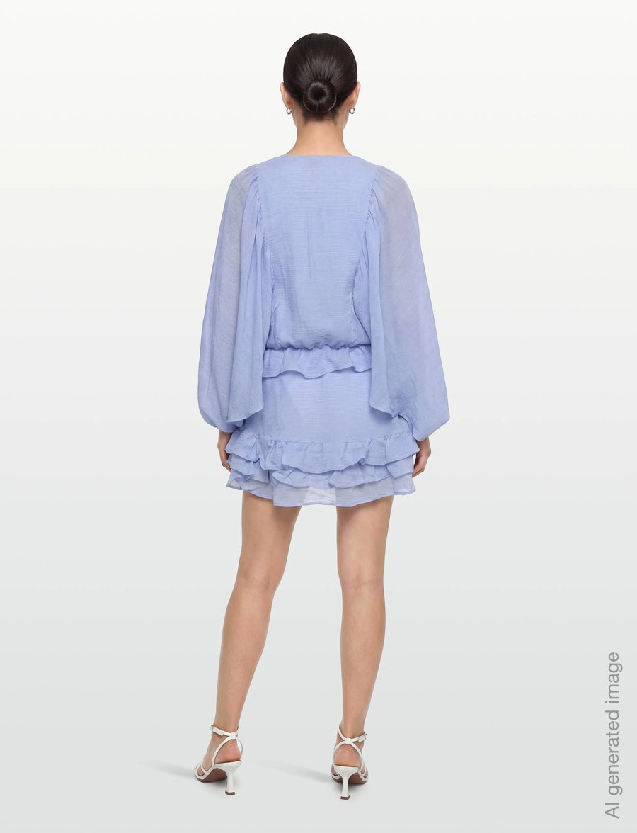 Gina Tricot - Boho mini dress - minikleidid - lt blue (5150) - 4