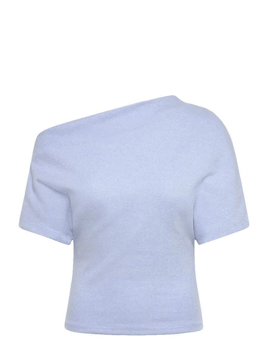 Gina Tricot - Soft asymmetric top - crop tops - brunnera blue (5435) - 1