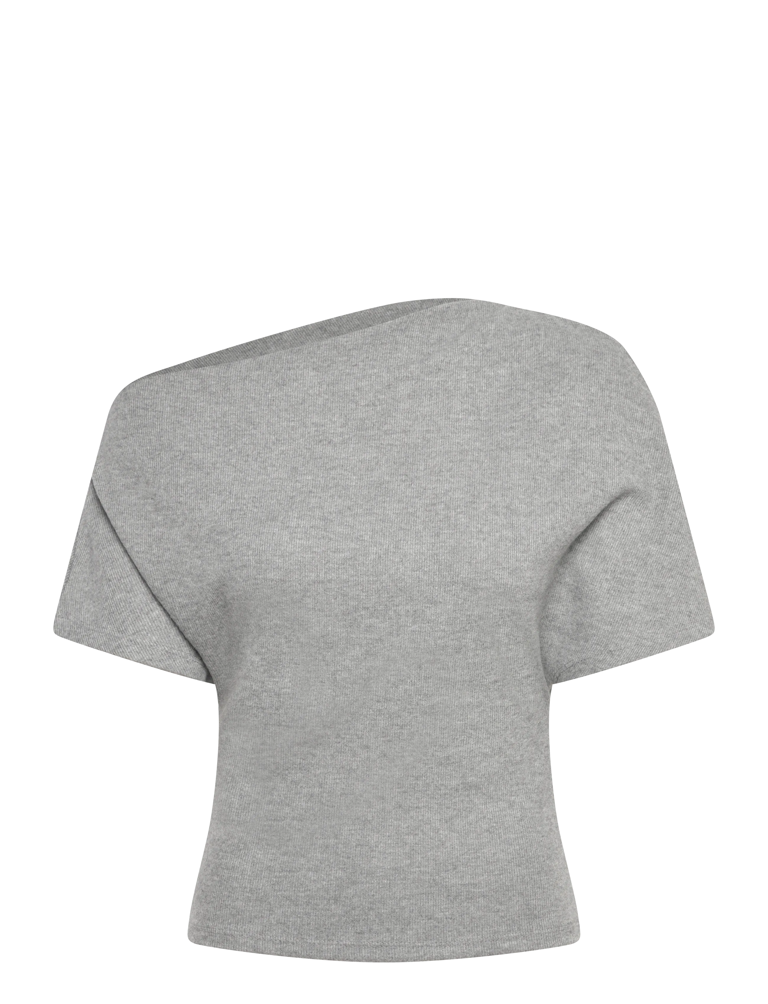 Gina Tricot Soft asymmetric top - T-Shirts & Tops - GREY MELANGE (8181) / grey