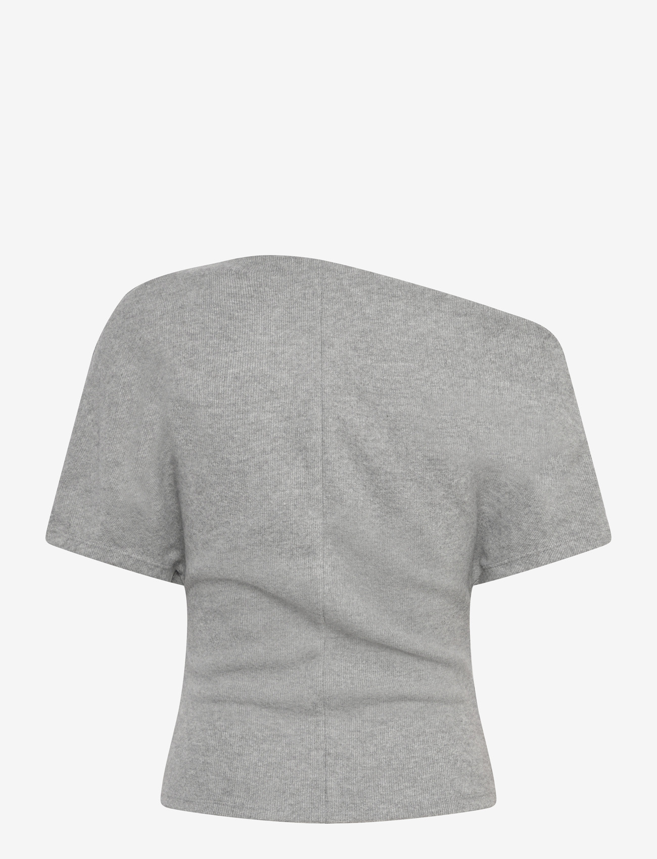 Gina Tricot - Soft asymmetric top - crop tops - grey melange (8181) - 2