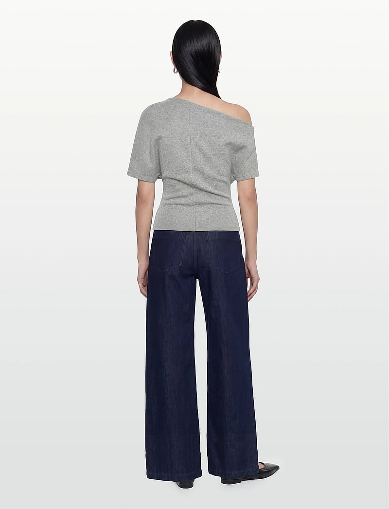 Gina Tricot - Soft asymmetric top - crop tops - grey melange (8181) - 4