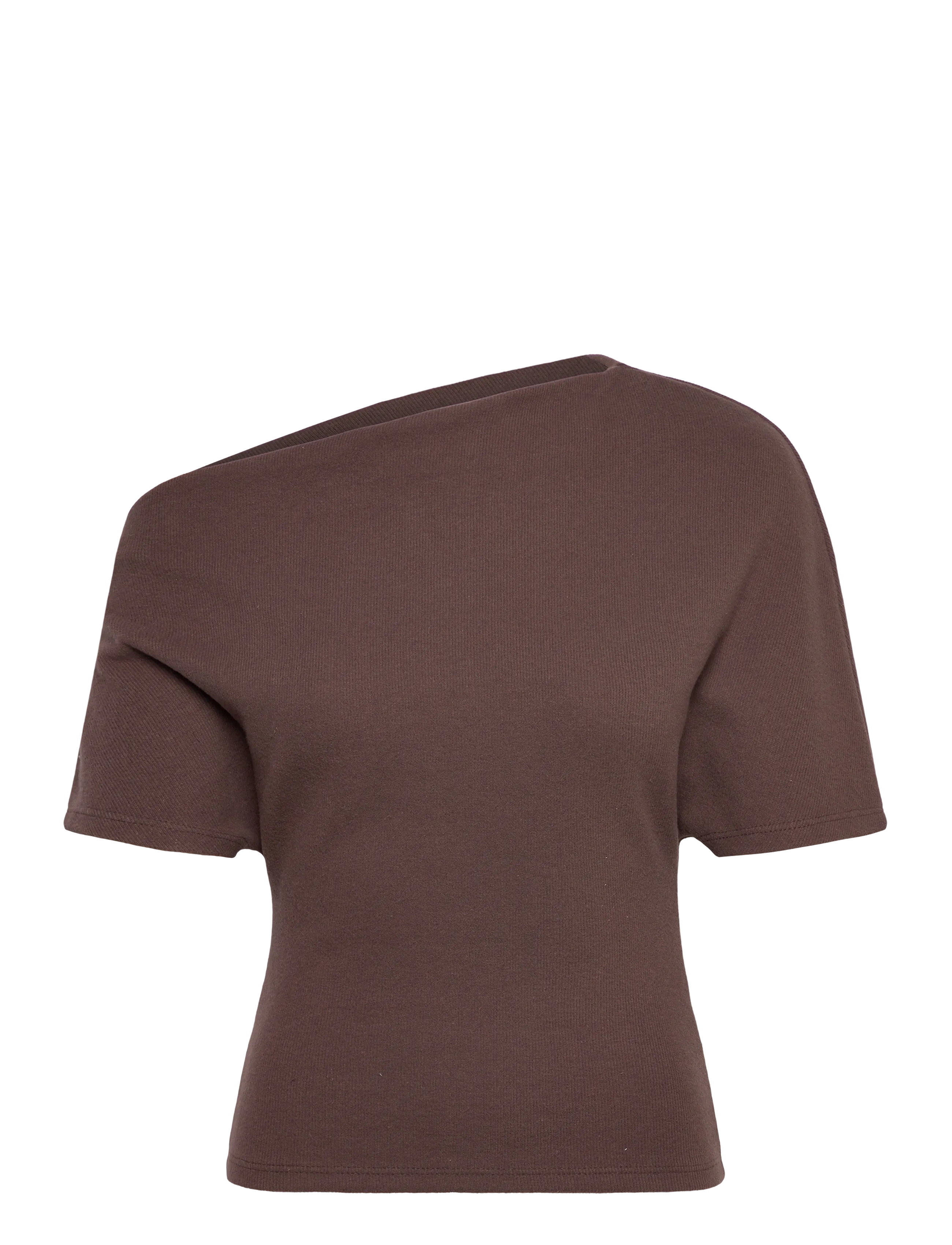 Gina Tricot Soft asymmetric top - App deal - SEAL BROWN (7083) / brown