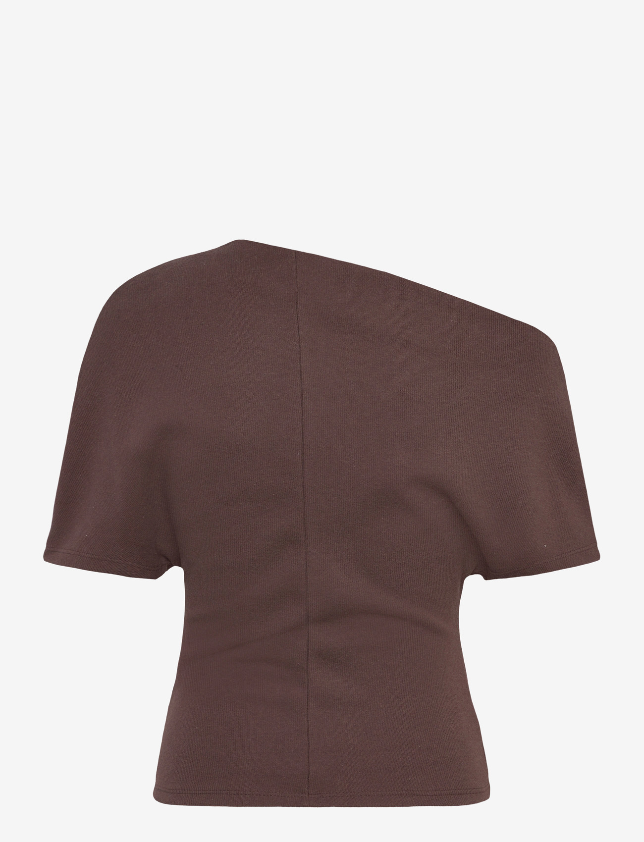 Gina Tricot - Soft asymmetric top - crop tops - seal brown (7083) - 2