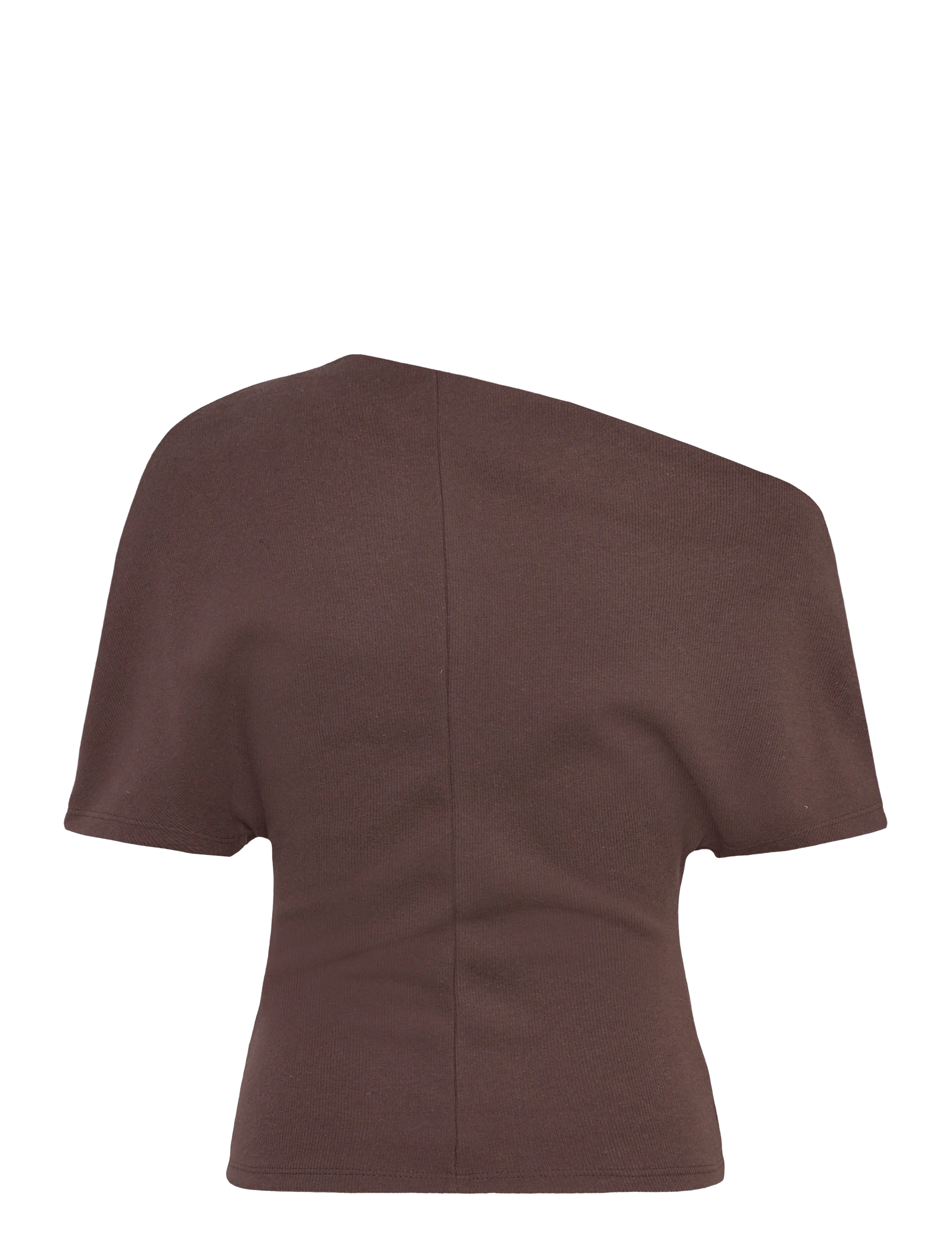 Gina Tricot - Soft asymmetric top - crop tops - seal brown (7083) - 2