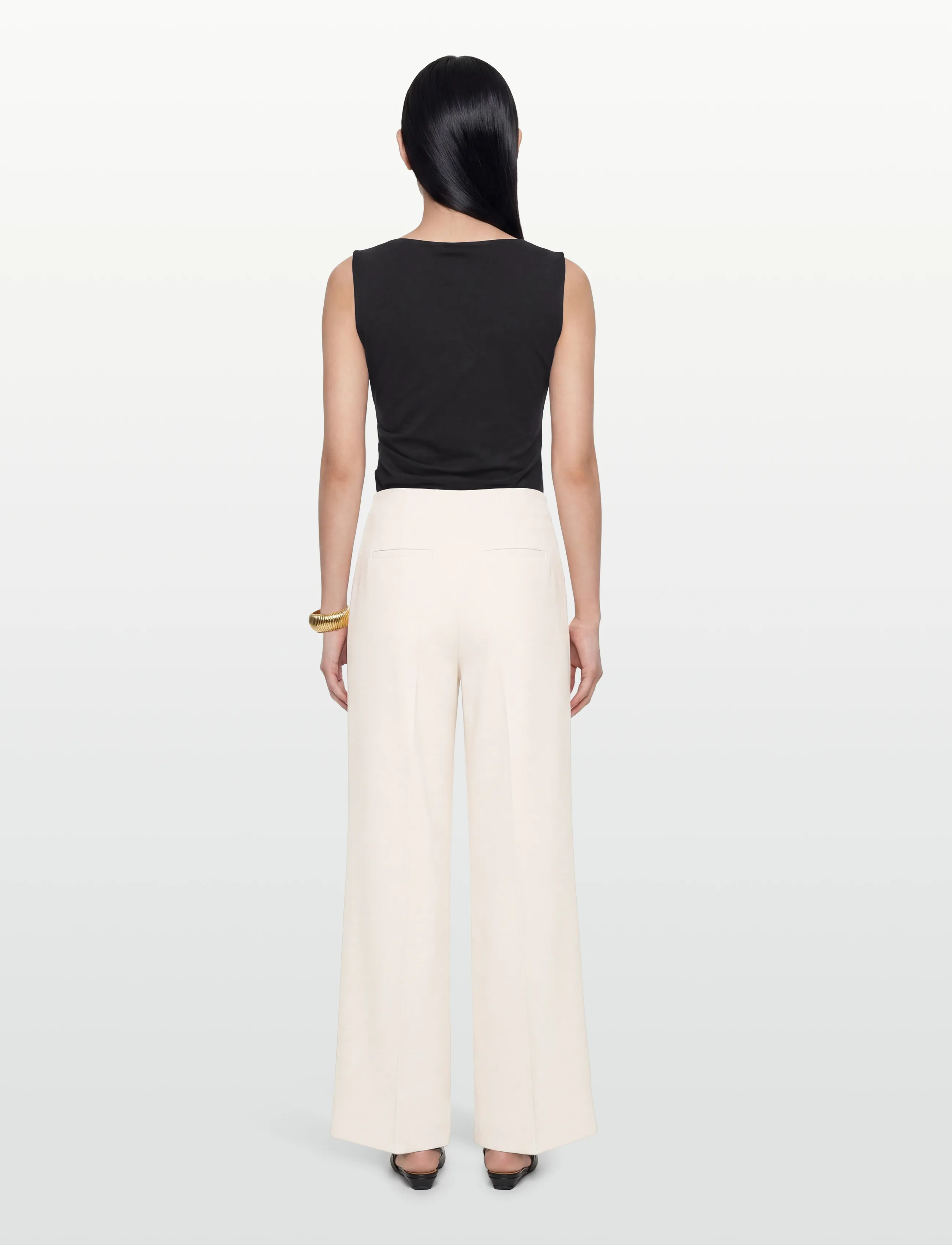 Gina Tricot - High waist wide trousers - bukser med brede ben - creme (1263) - 4