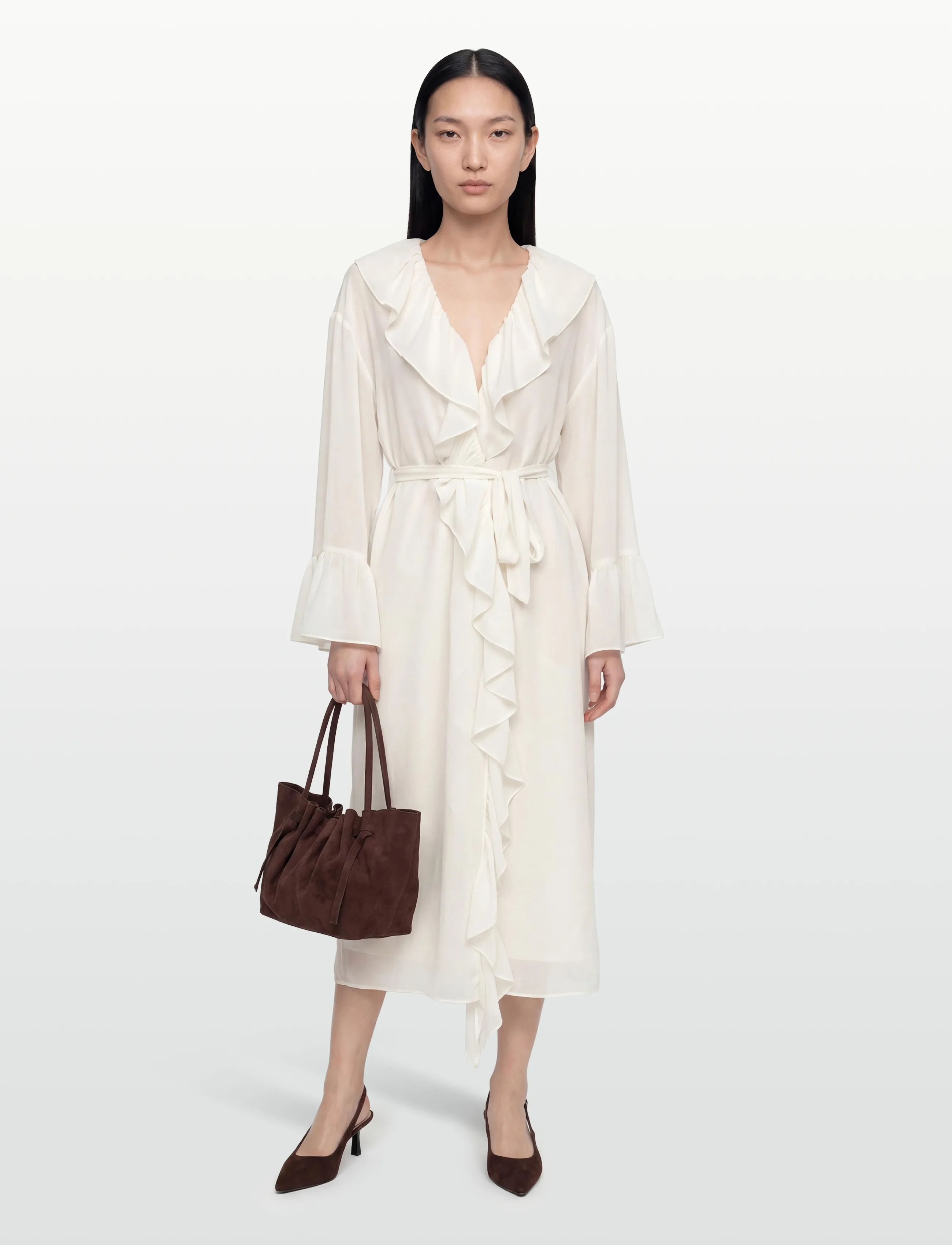 Gina Tricot - Chiffon loungewear robe - morgenkåber - gardenia (1496) - 0