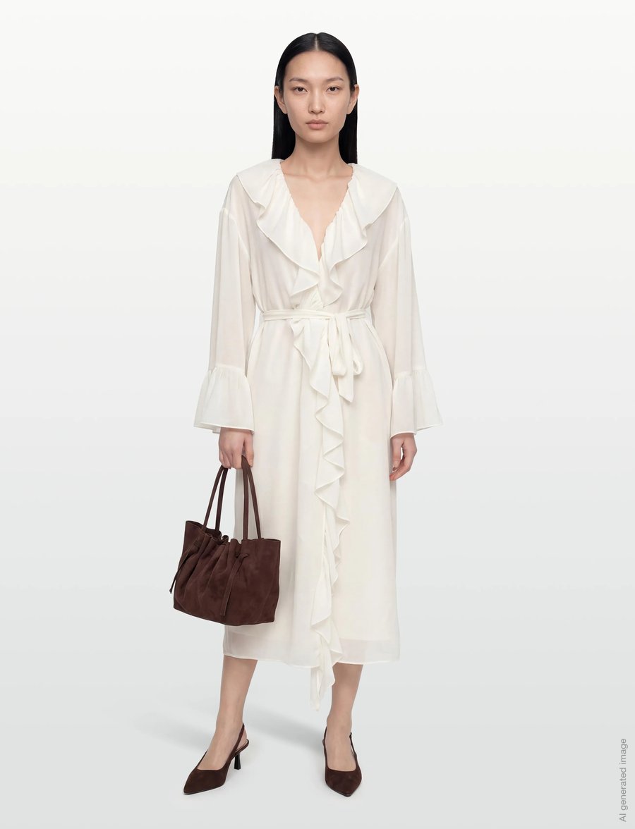 Gina Tricot - Chiffon loungewear robe - morgenkåber - gardenia (1496) - 0