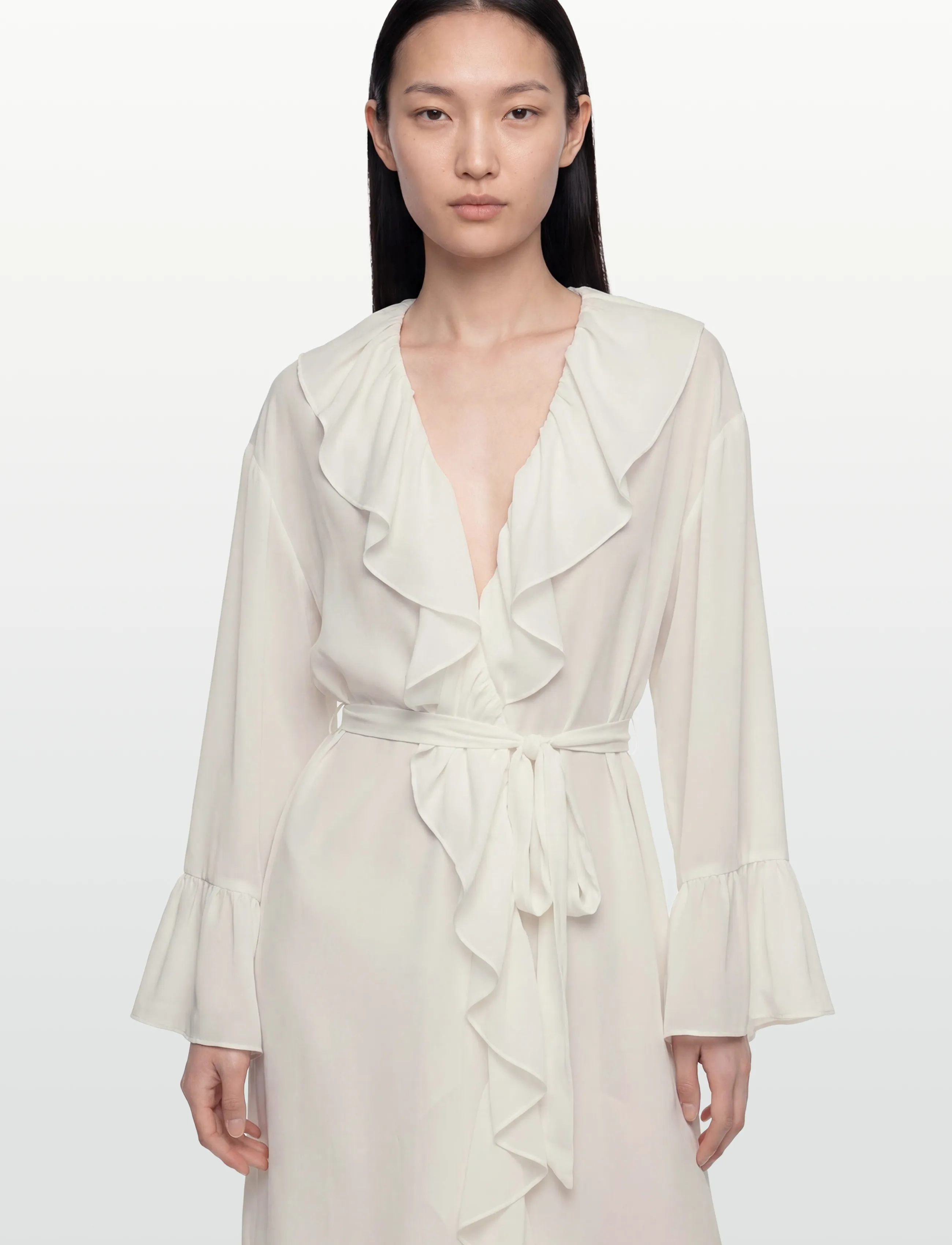 Gina Tricot - Chiffon loungewear robe - morgenkåber - gardenia (1496) - 3