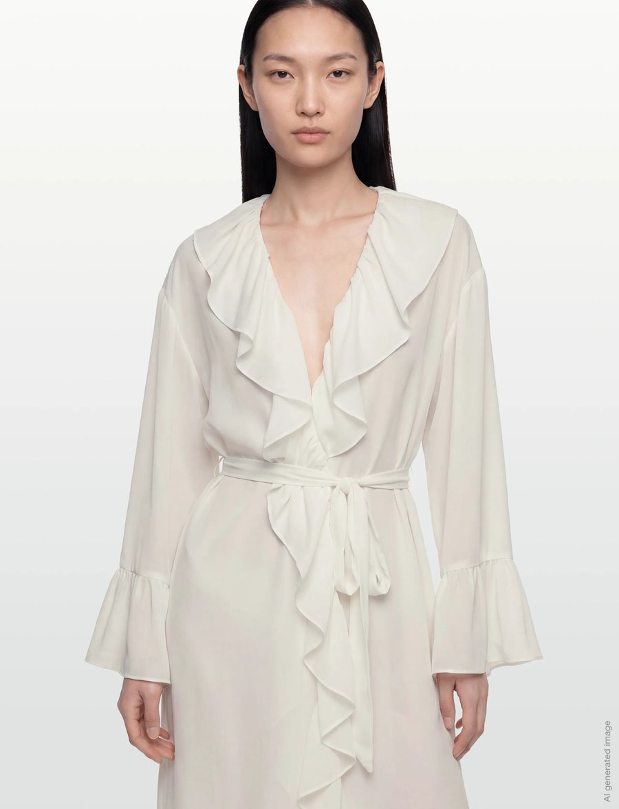 Gina Tricot - Chiffon loungewear robe - morgenkåber - gardenia (1496) - 3