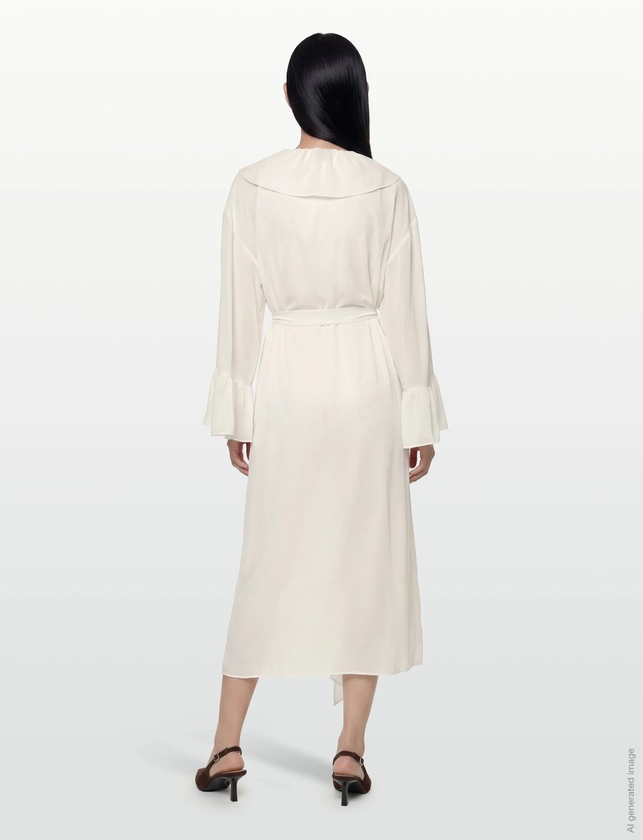 Gina Tricot - Chiffon loungewear robe - morgenkåber - gardenia (1496) - 4