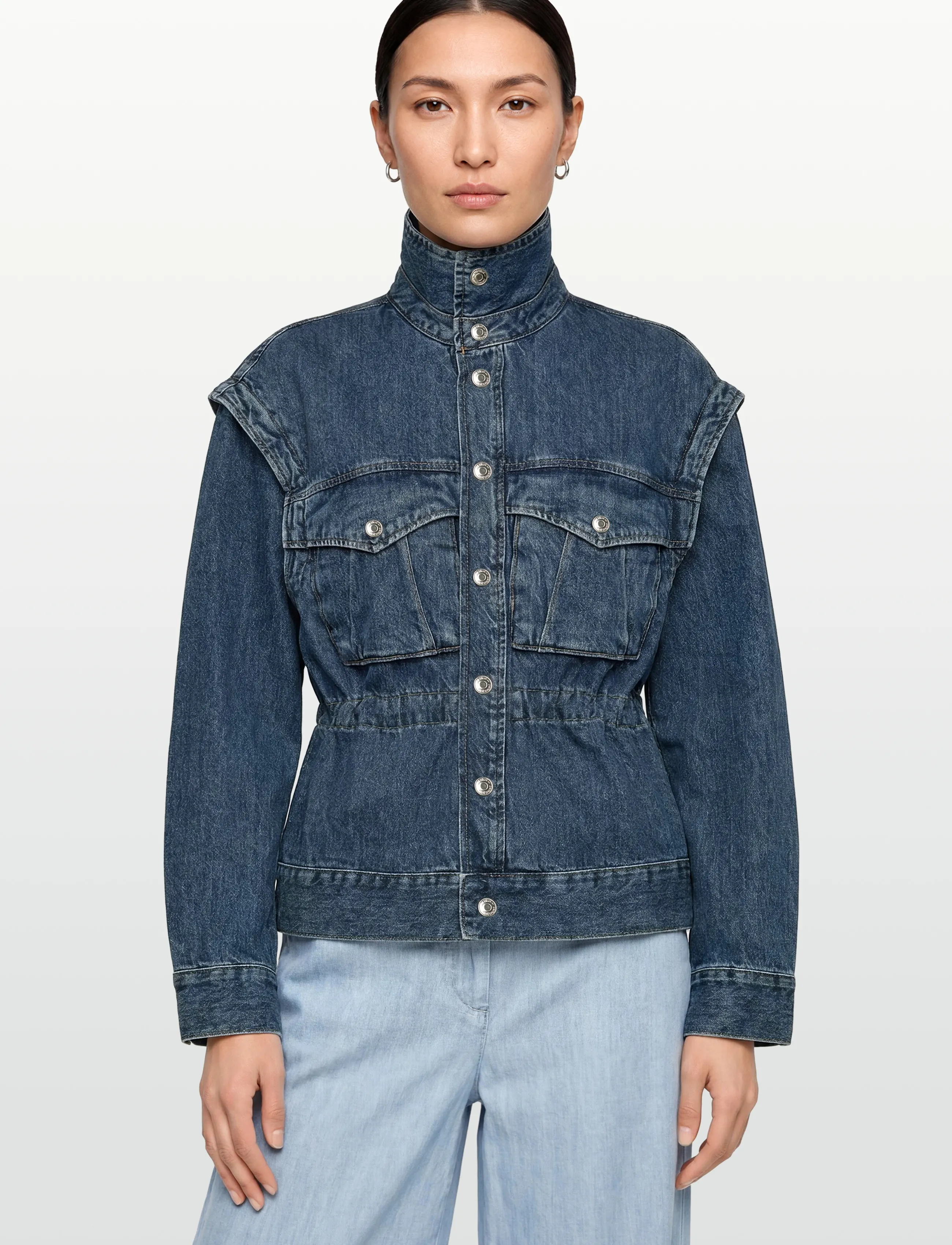 Gina Tricot - Office cargo denim jacket - spring jackets - mid blue - 3