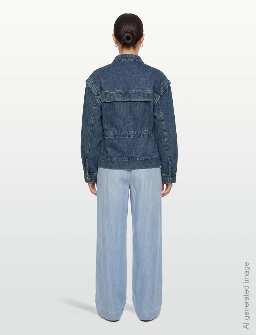 Gina Tricot - Office cargo denim jacket - džinsiniai švarkeliai - mid blue - 4