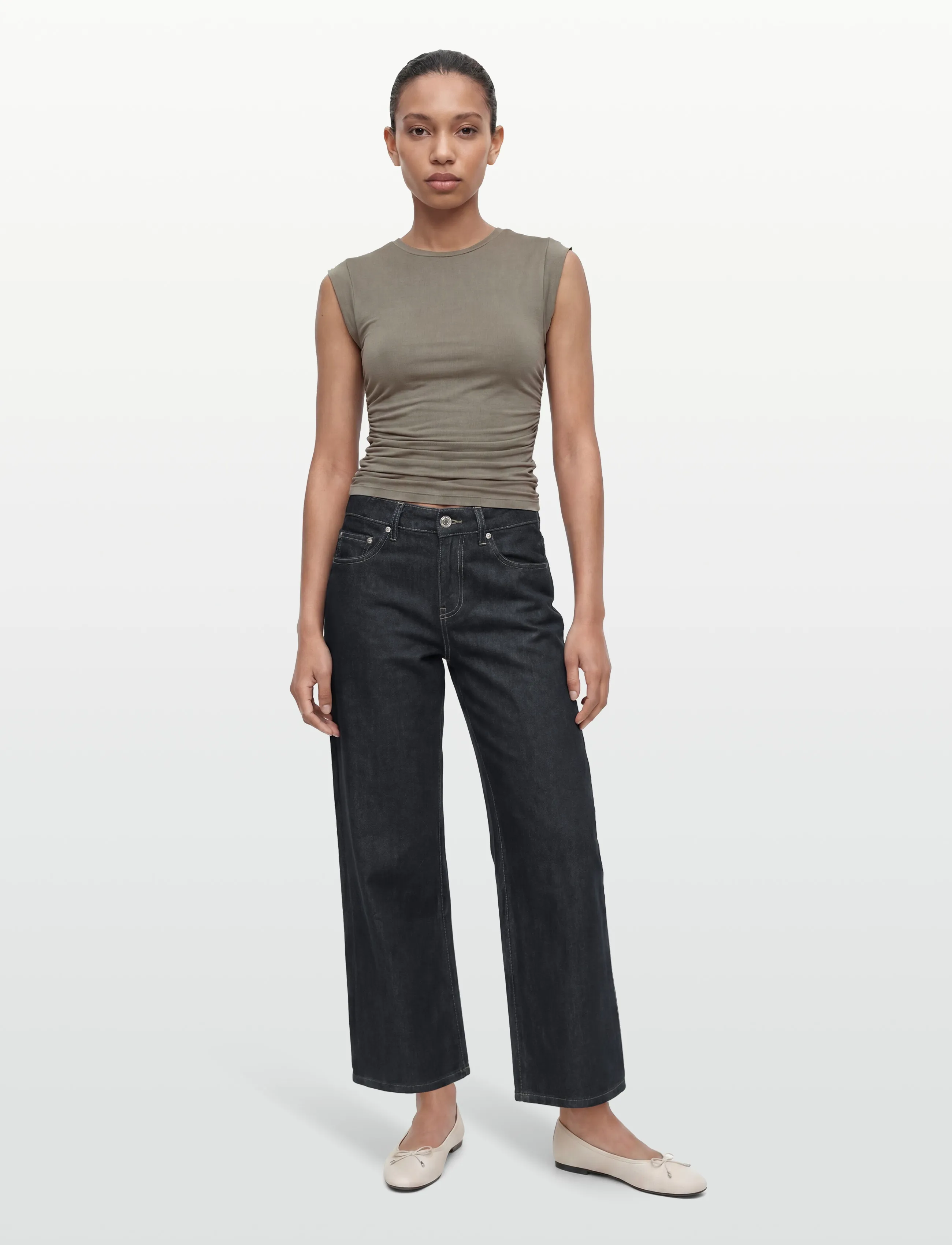 Gina Tricot Low wide petite jeans - Jeans - RINSE / navy