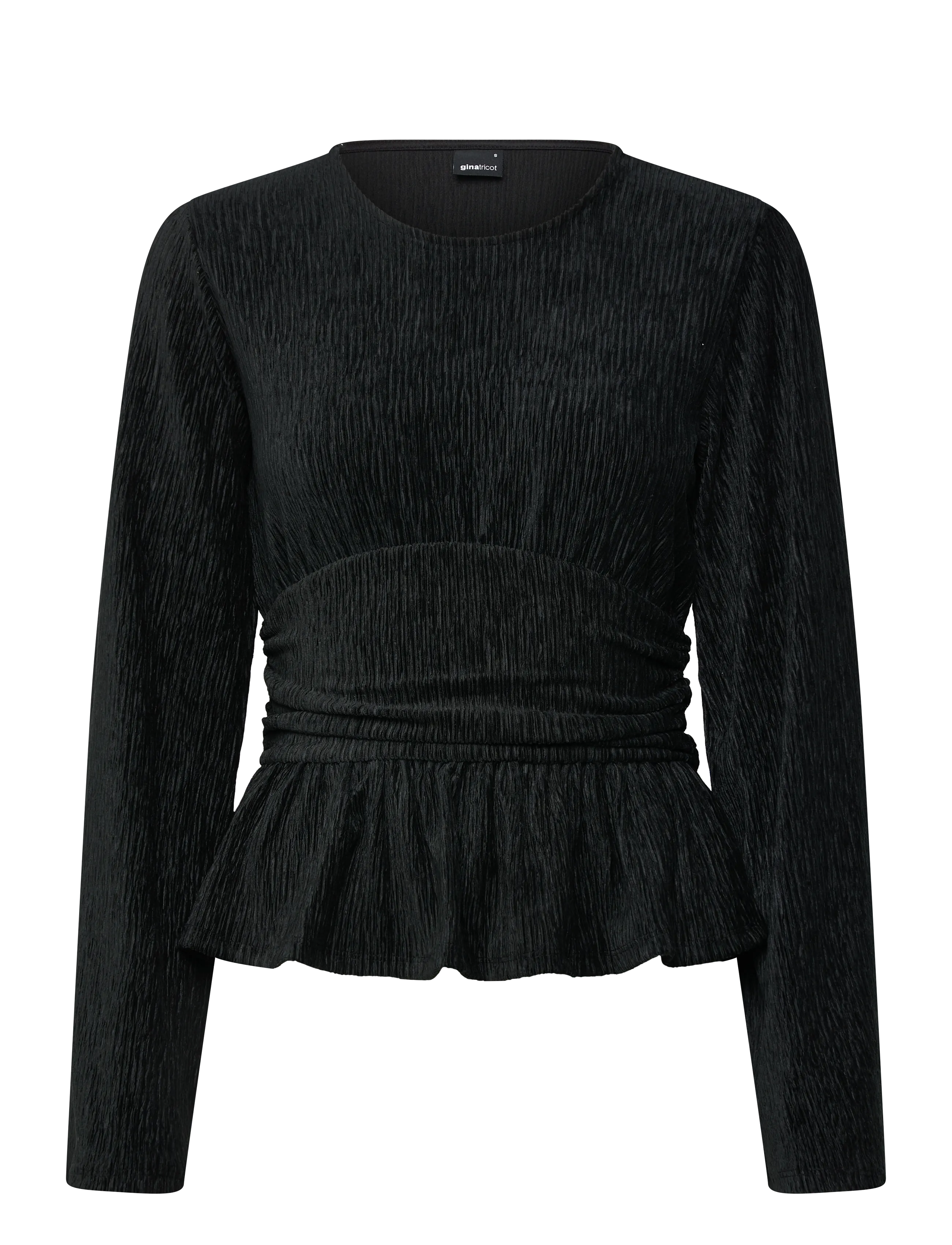Gina Tricot Velvet peplum top - Bluser - BLACK (9000) / black