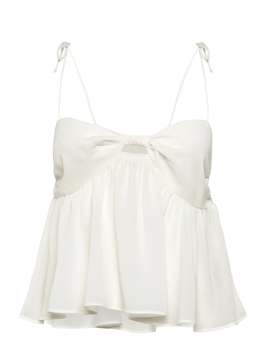 Gina Tricot - Chiffon loungewear singlet - hihattomat puserot - gardenia (1496) - 1