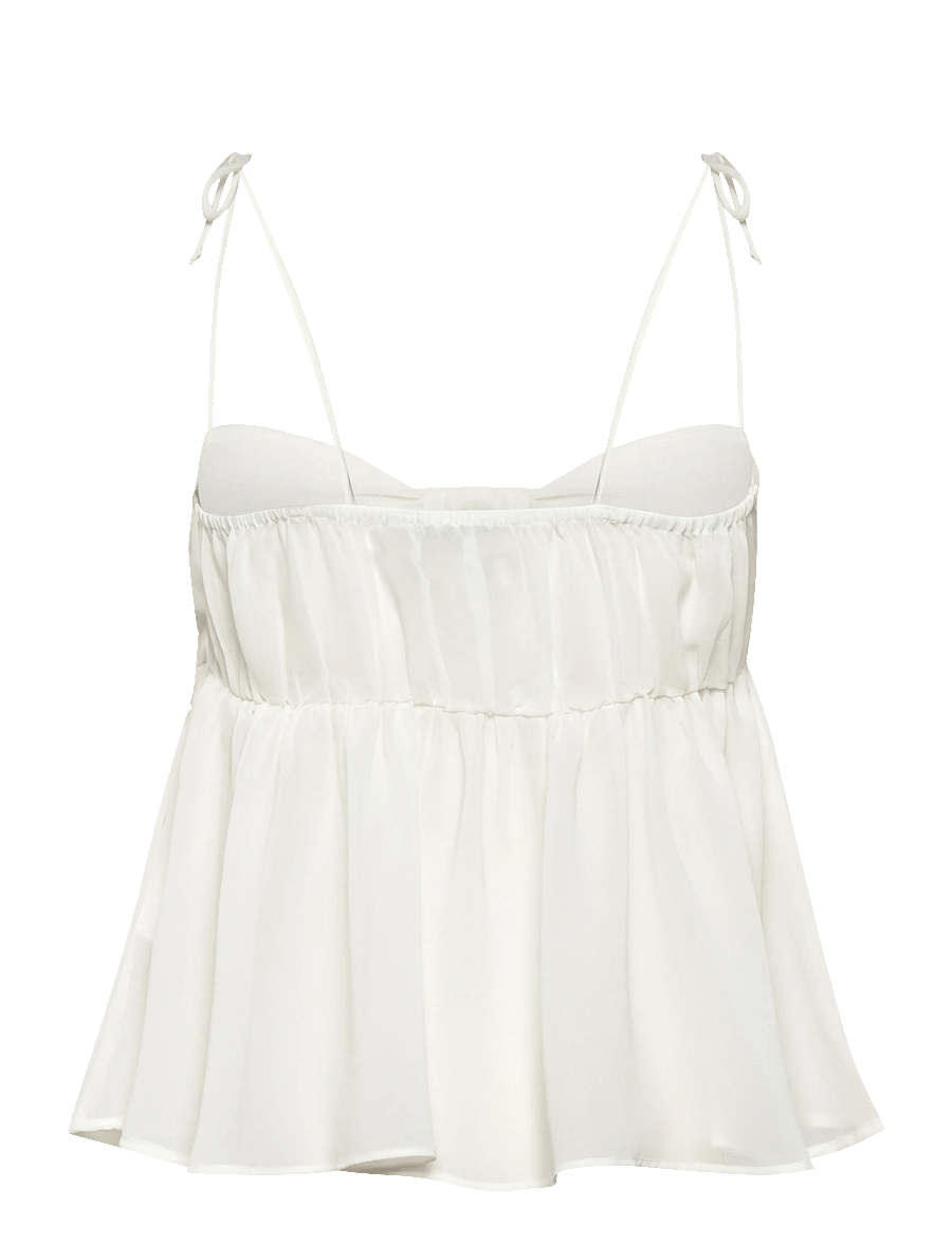 Gina Tricot - Chiffon loungewear singlet - hihattomat puserot - gardenia (1496) - 2
