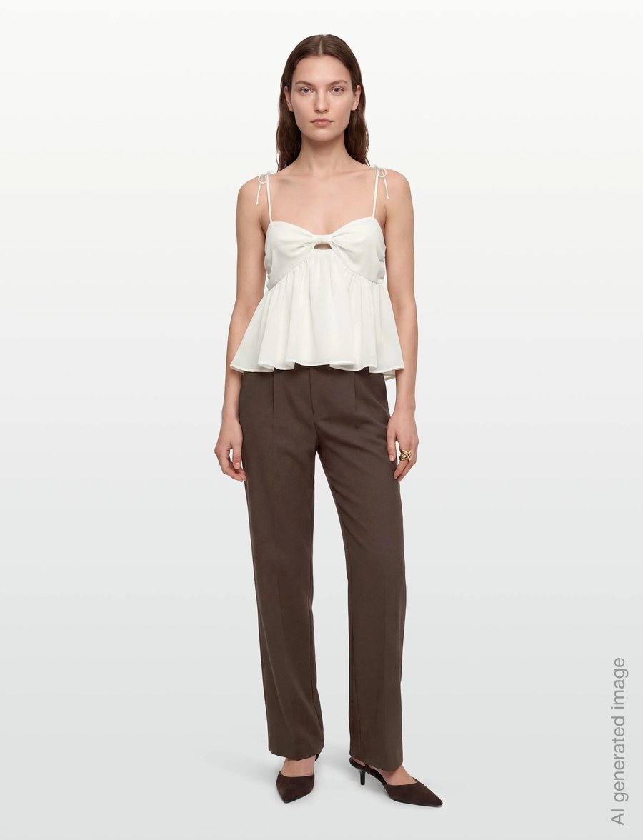 Gina Tricot - Chiffon loungewear singlet - hihattomat puserot - gardenia (1496) - 0