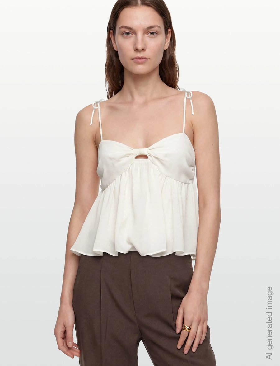 Gina Tricot - Chiffon loungewear singlet - hihattomat puserot - gardenia (1496) - 3
