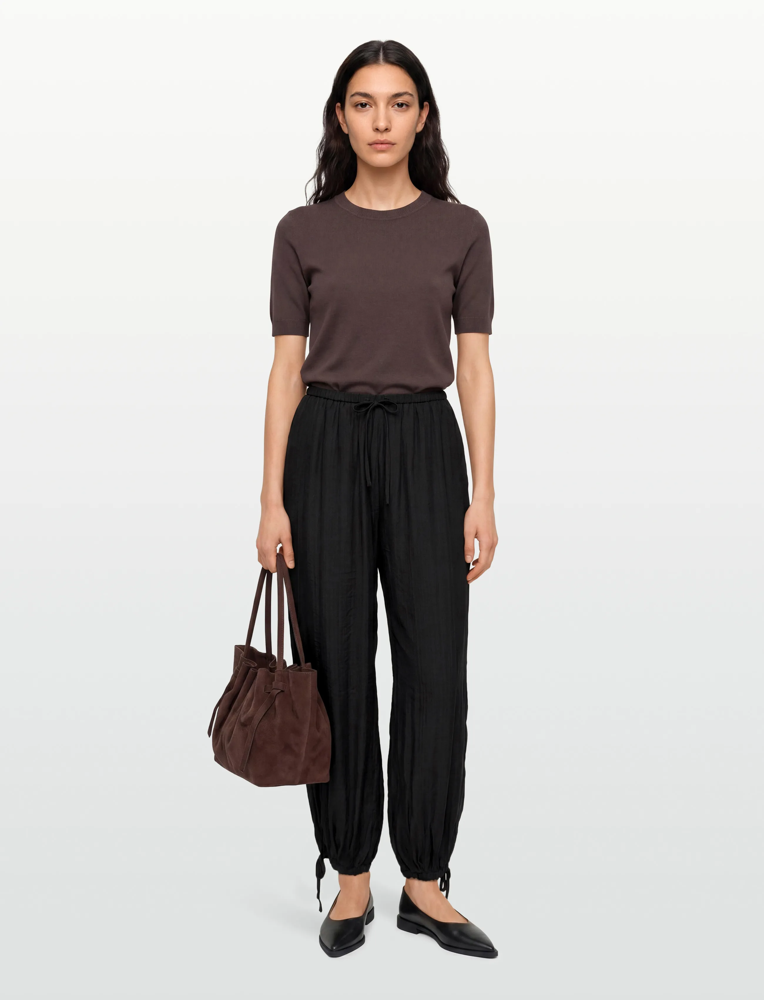 Gina Tricot Sheer Balloon Trousers, XS, Schwarz - Barrel Frauen