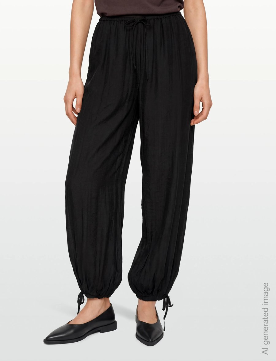 Gina Tricot - Sheer balloon trousers - hosen mit geradem bein - black (9000) - 3