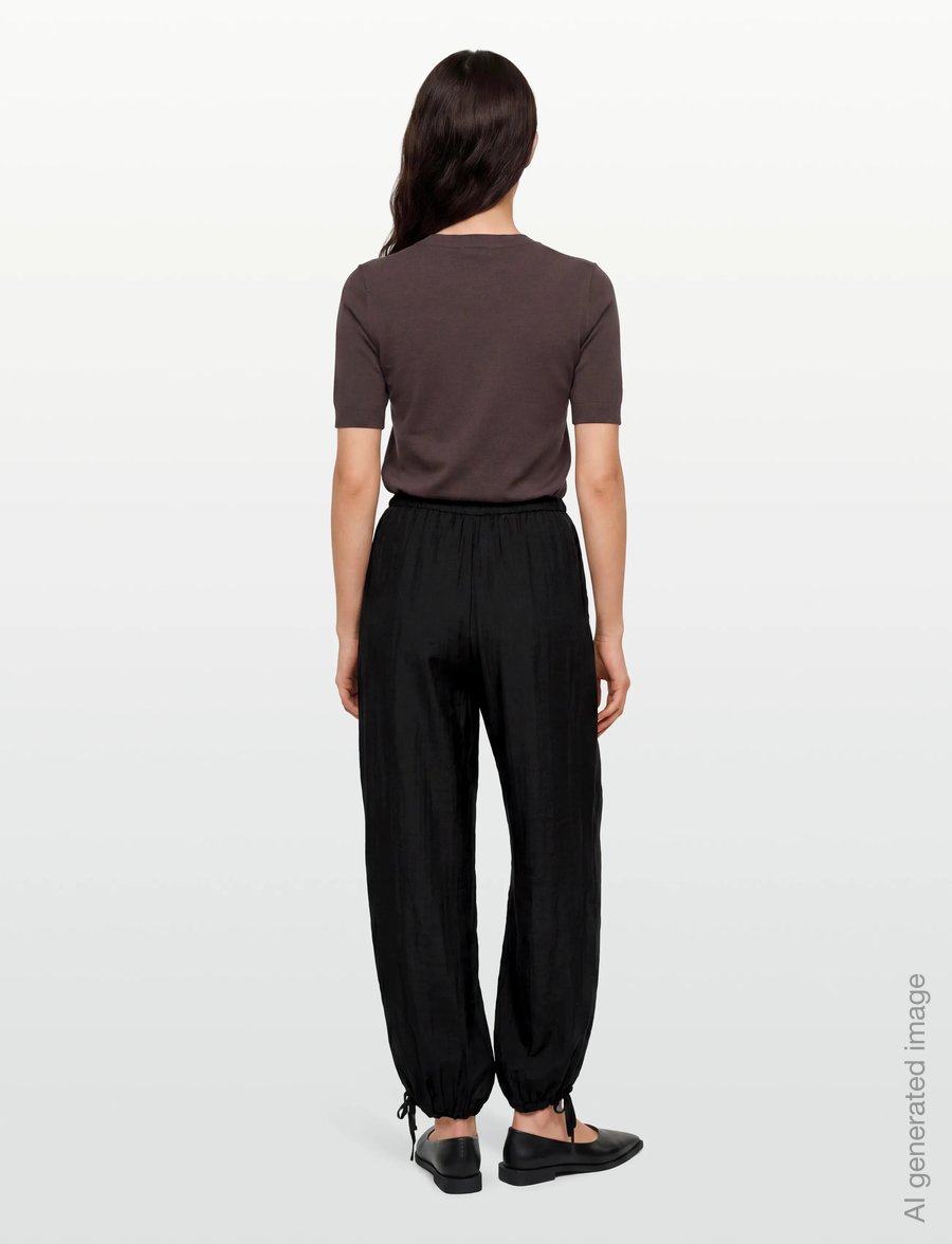 Gina Tricot - Sheer balloon trousers - hosen mit geradem bein - black (9000) - 4