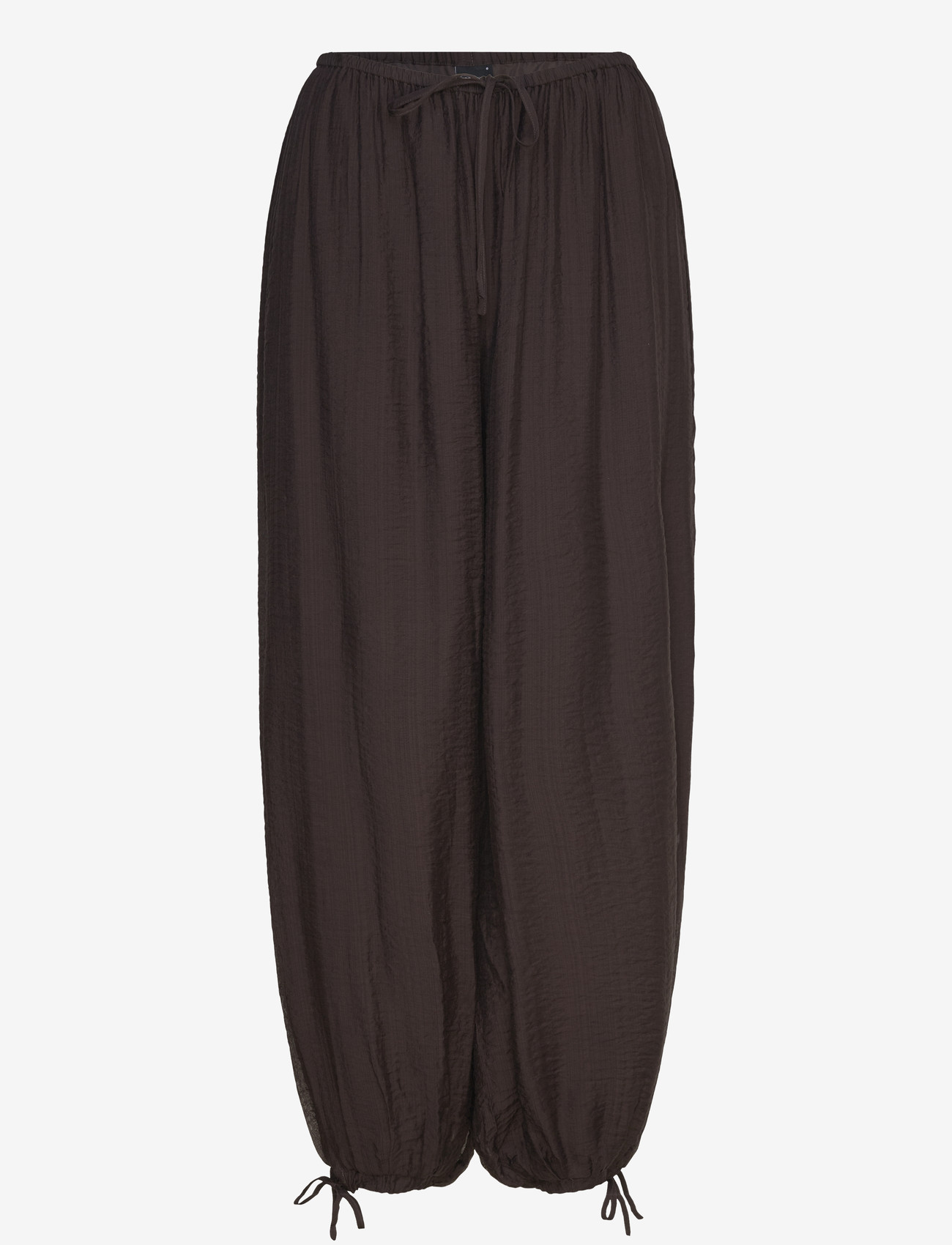 Gina Tricot - Sheer balloon trousers - barrel püksid - dark brown (7180) - 1