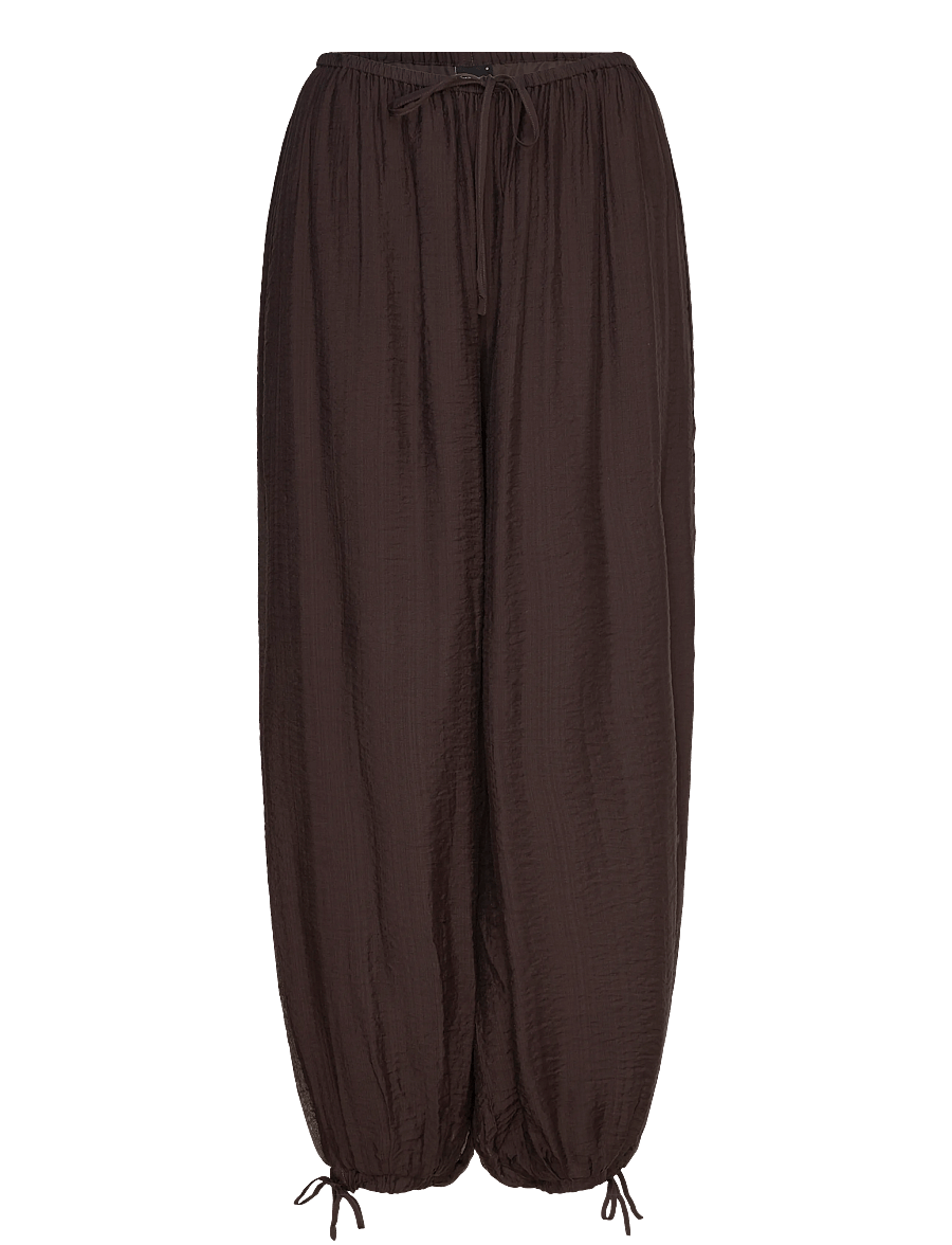 Gina Tricot - Sheer balloon trousers - barrel-bukser - dark brown (7180) - 1
