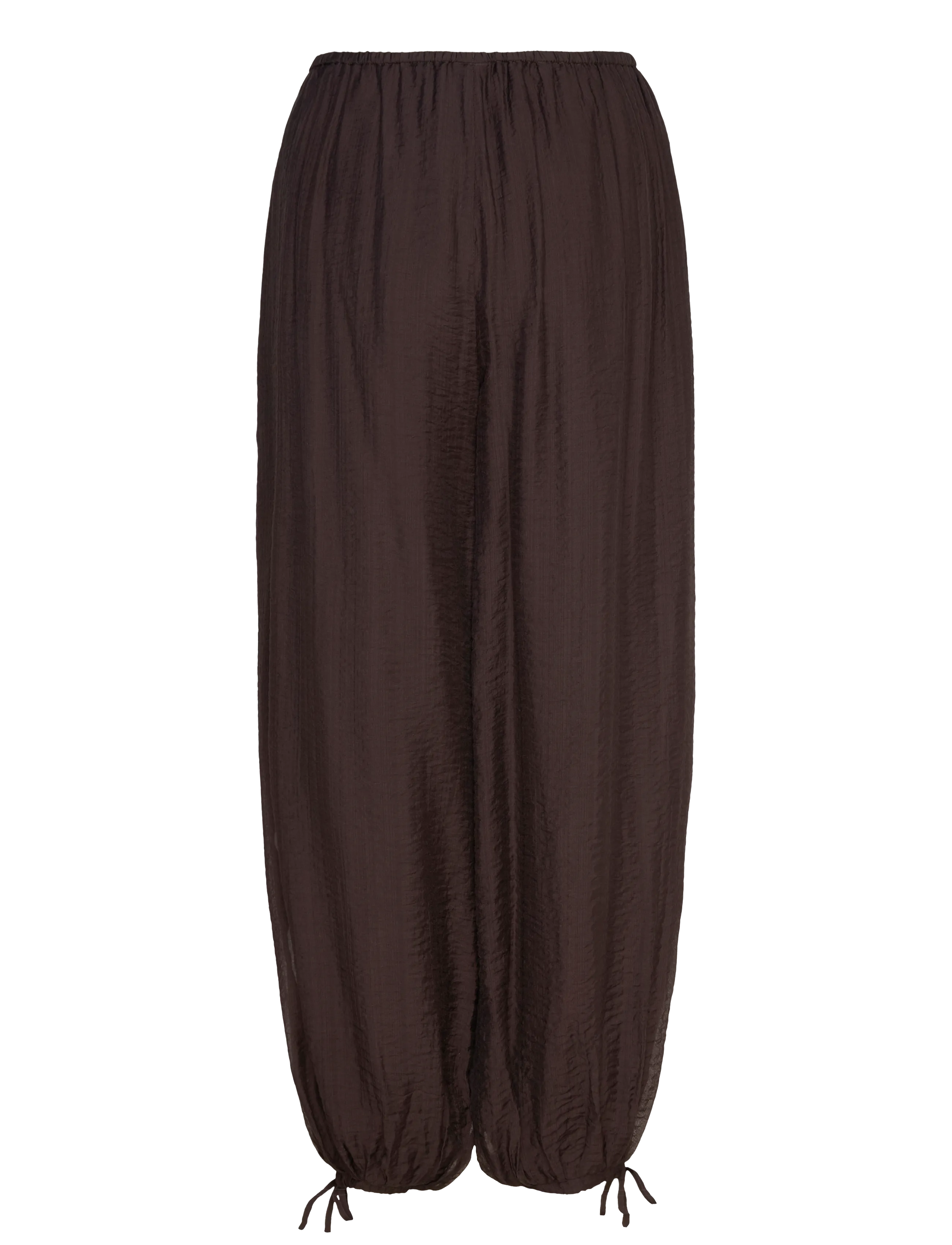 Gina Tricot - Sheer balloon trousers - barrelbyxor - dark brown (7180) - 2