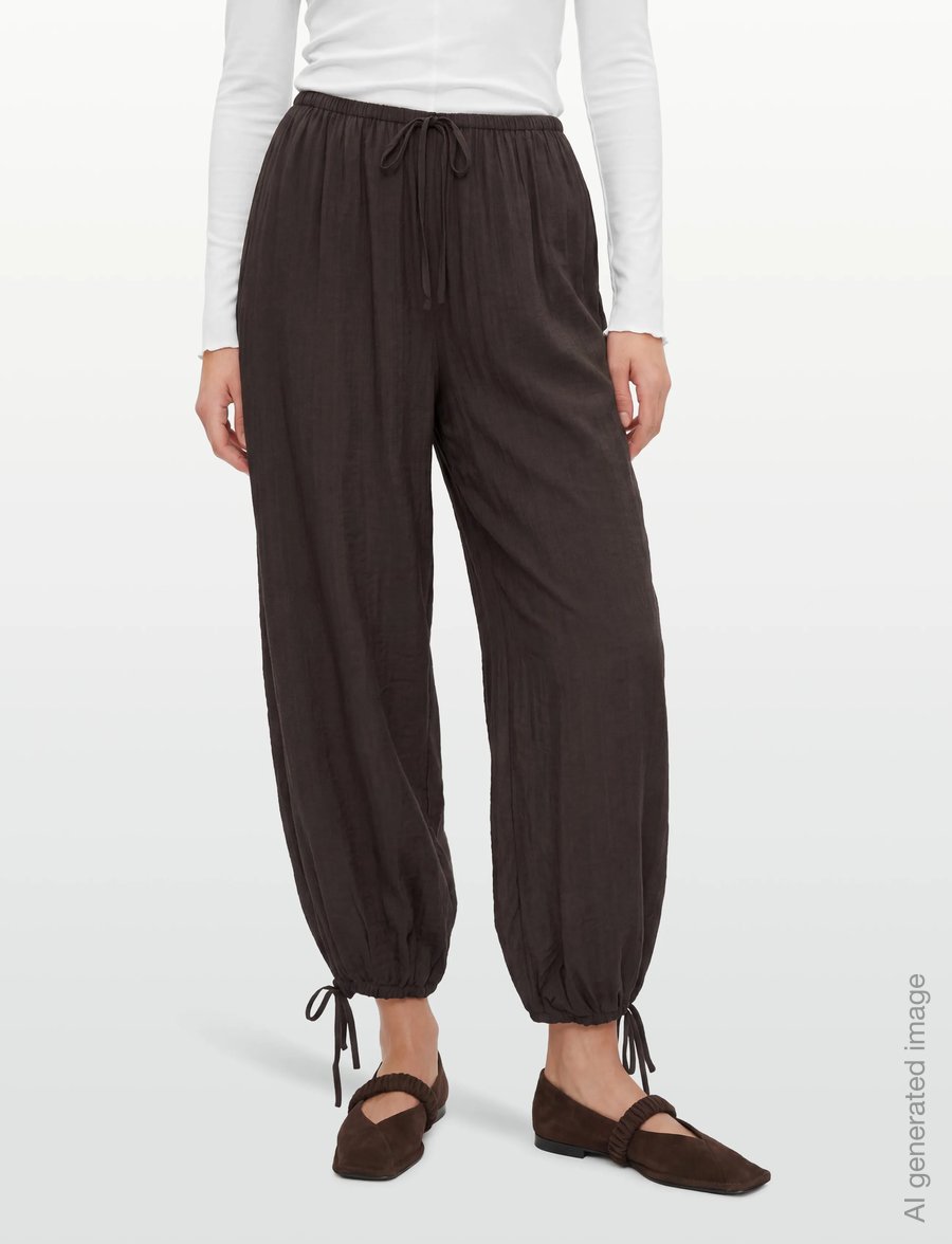 Gina Tricot - Sheer balloon trousers - barrel-bukser - dark brown (7180) - 3