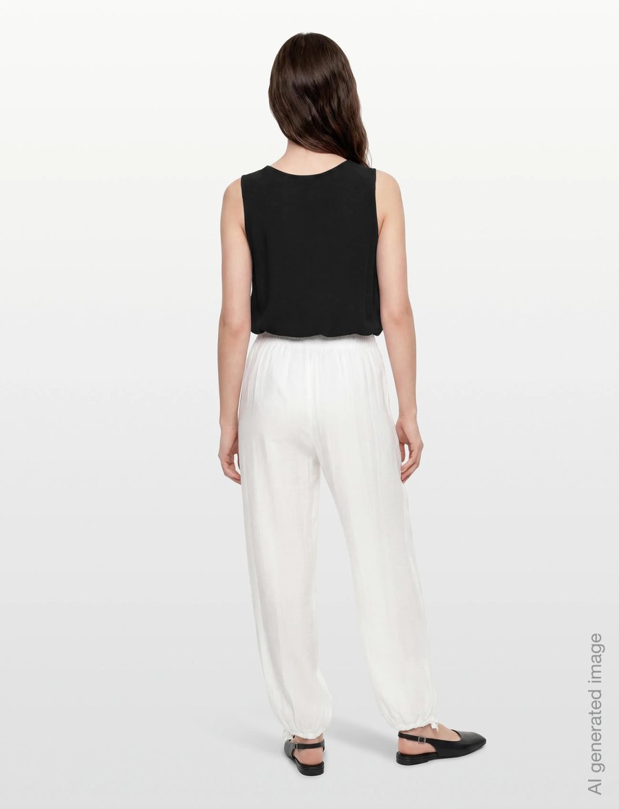 Gina Tricot - Sheer balloon trousers - barrel trousers - white (1000) - 4