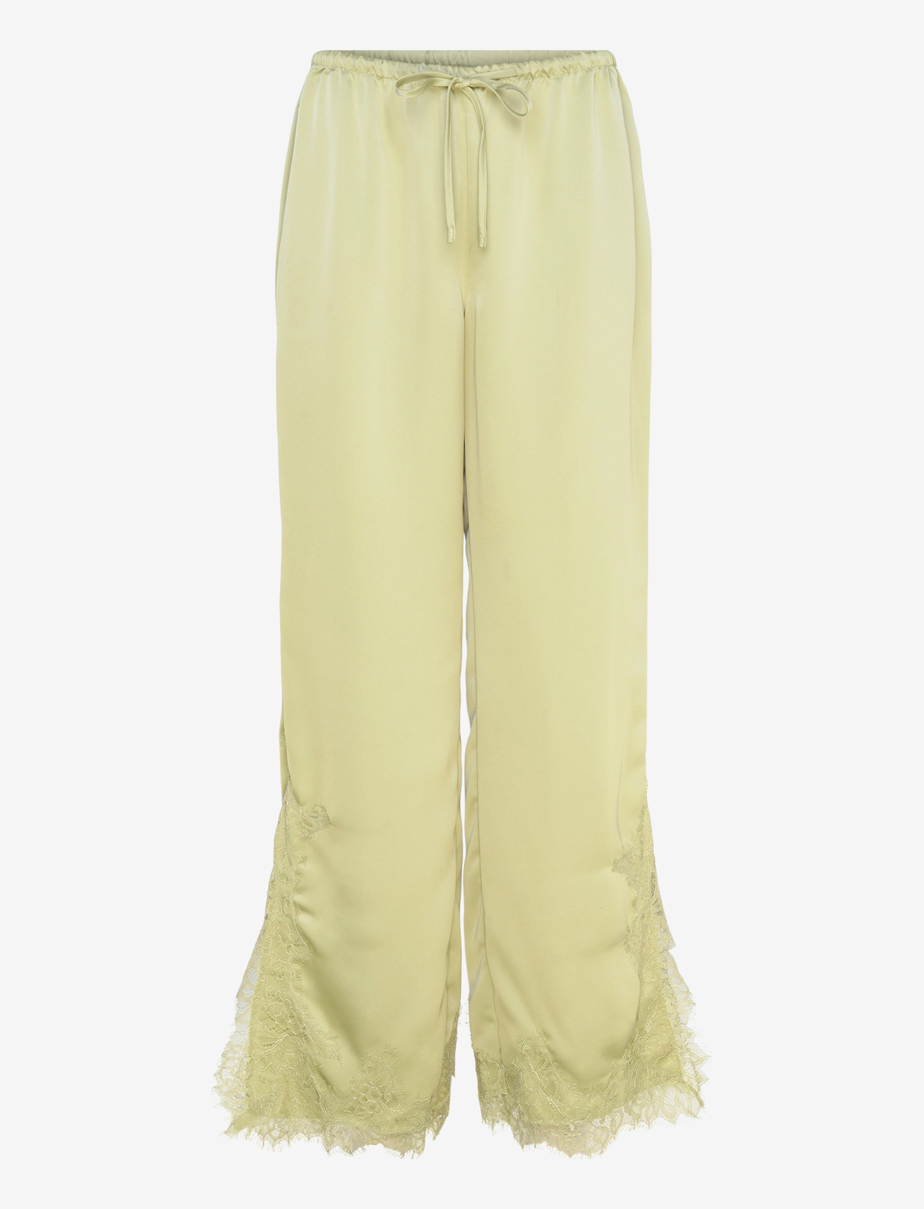 Gina Tricot - Satin lace trousers - pantalons larges - green glow (6050) - 0
