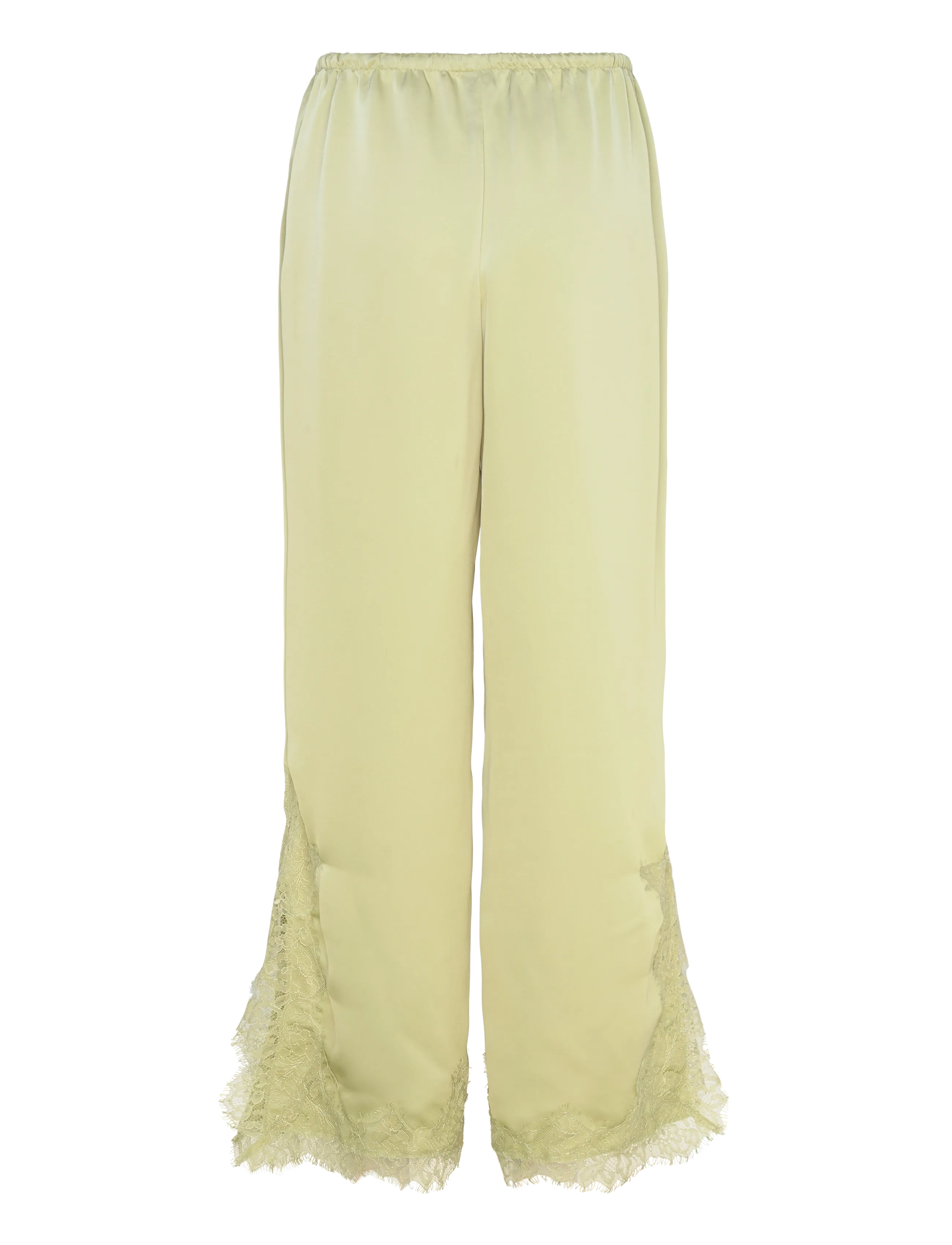 Gina Tricot - Satin lace trousers - hosen mit weitem bein - green glow (6050) - 1