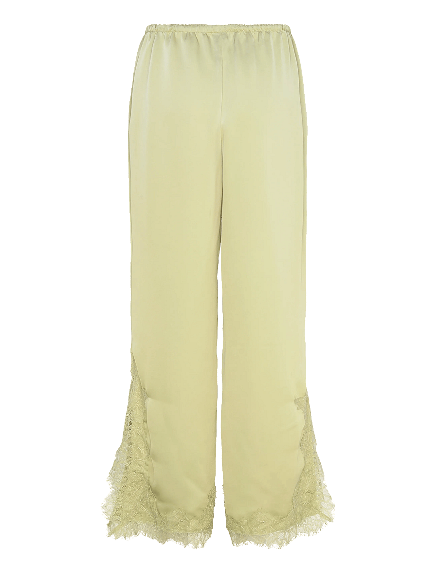 Gina Tricot - Satin lace trousers - hosen mit weitem bein - green glow (6050) - 1