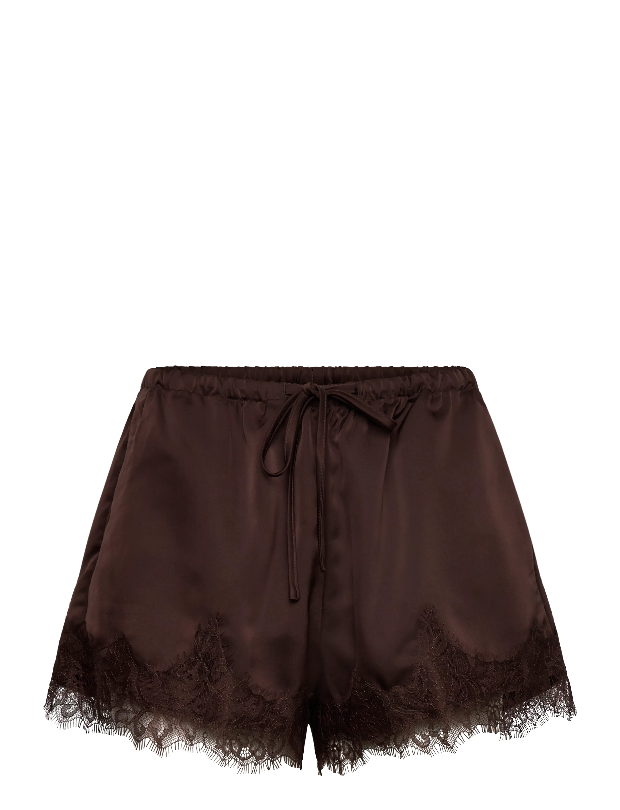 Gina Tricot Satin lace shorts - Gina Tricot - DARK BROWN (7180) / brown