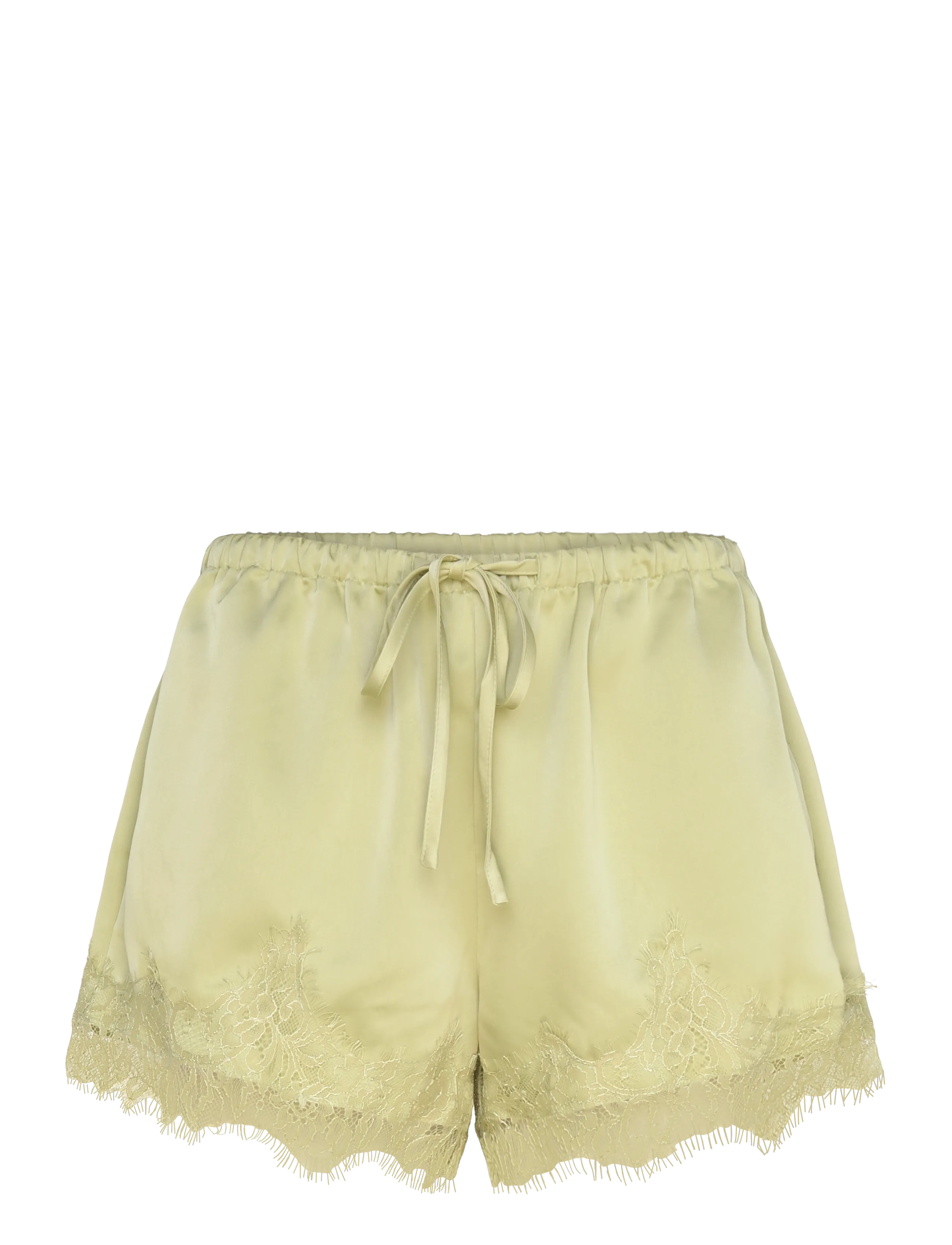 Gina Tricot Satin lace shorts - Modetrender - GREEN GLOW (6050) / green