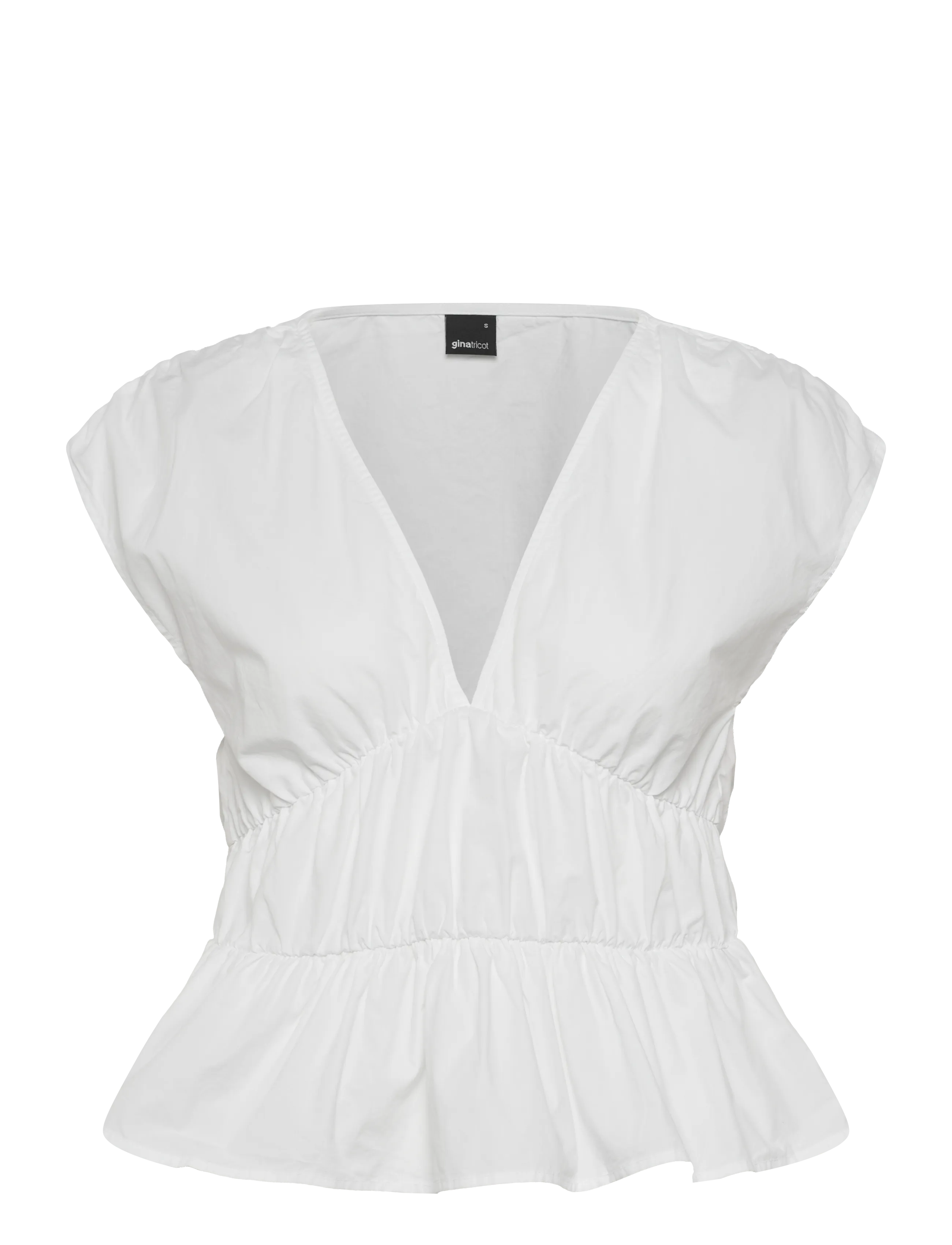 Gina Tricot Peplum Top, Kvinder, Peplum Top, Hvid, Str: XS
