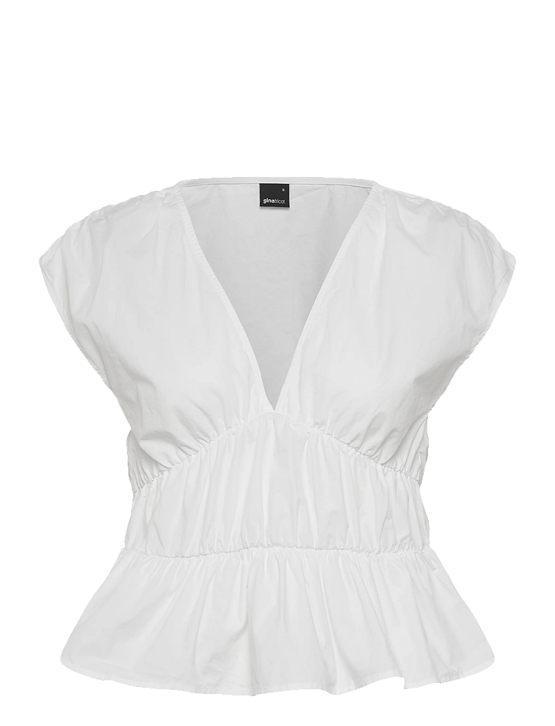 Gina Tricot - Peplum top - kortærmede bluser - white (1000) - 0