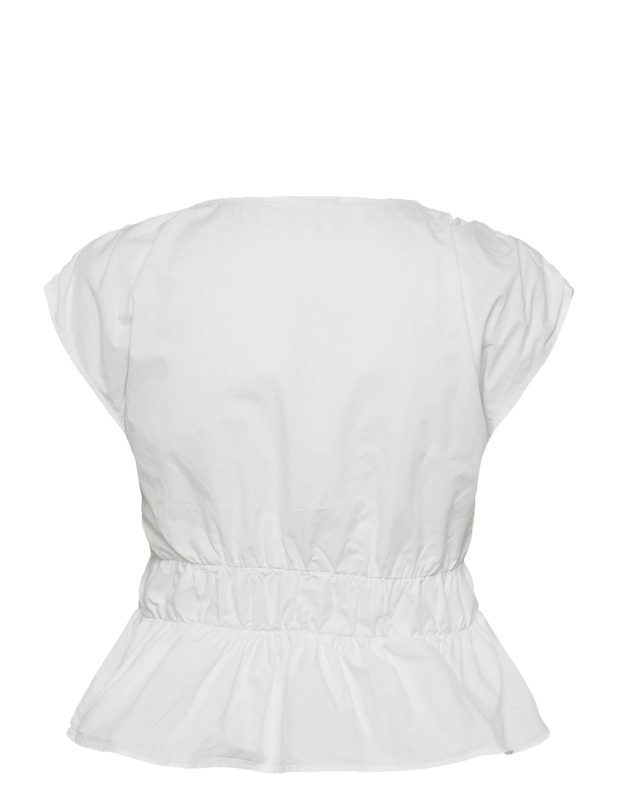 Gina Tricot - Peplum top - kortærmede bluser - white (1000) - 1