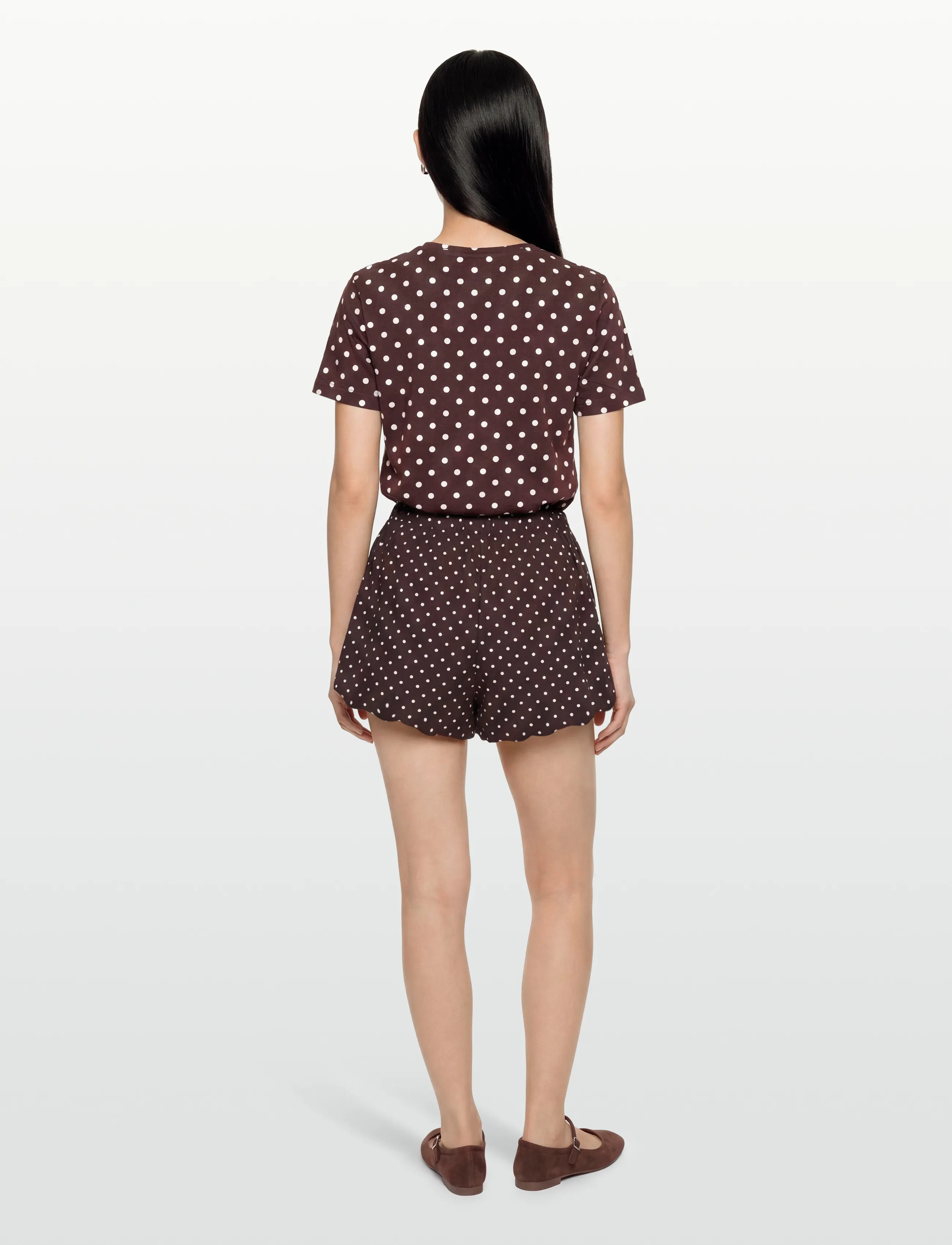 Gina Tricot - Mini balloon shorts - vabaaja lühikesed püksid - brown dot aop (7963) - 4