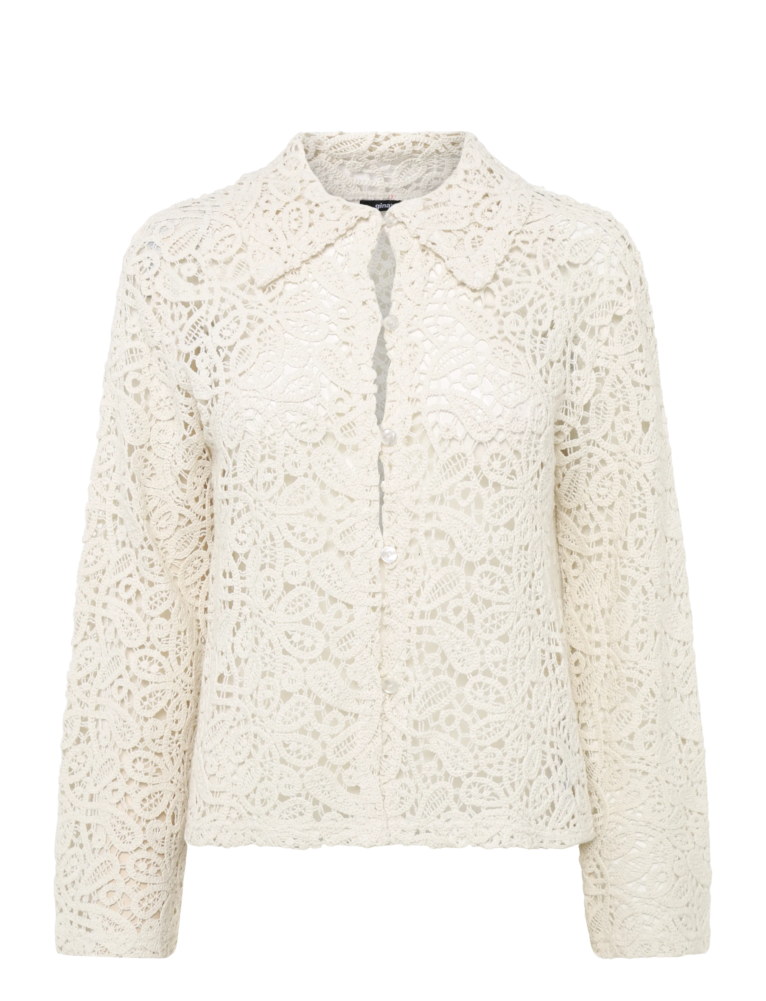 Gina Tricot Knitted crochet shirt - Blouses & Shirts - CREAM (1047) / cream