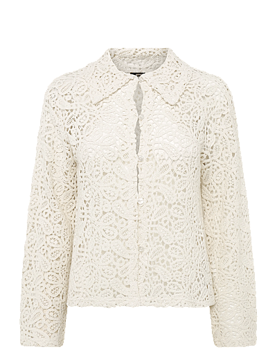 Gina Tricot Knitted crochet shirt - Blusen & Hemden - CREAM (1047) / cream