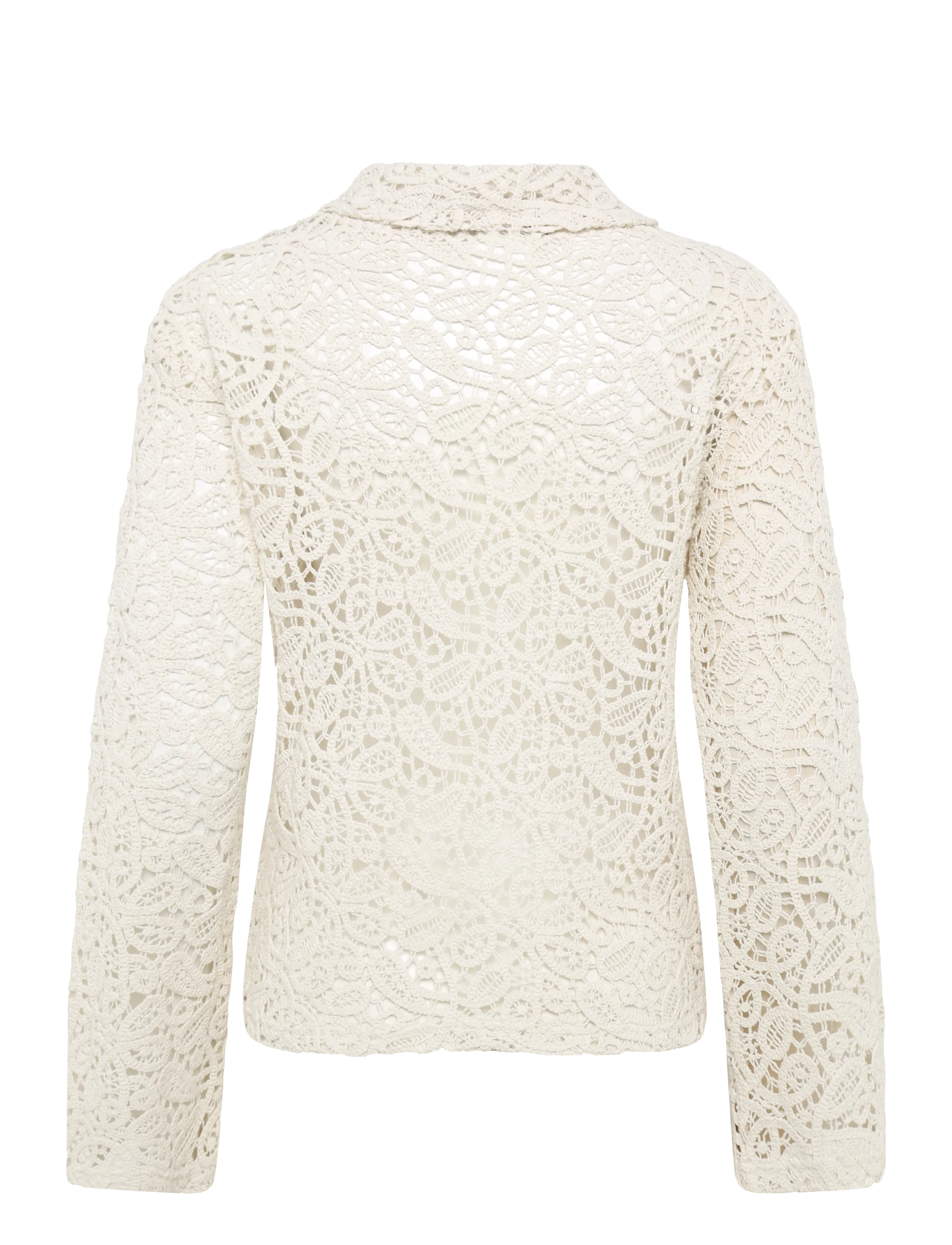 Gina Tricot - Knitted crochet shirt - cream (1047) - 1