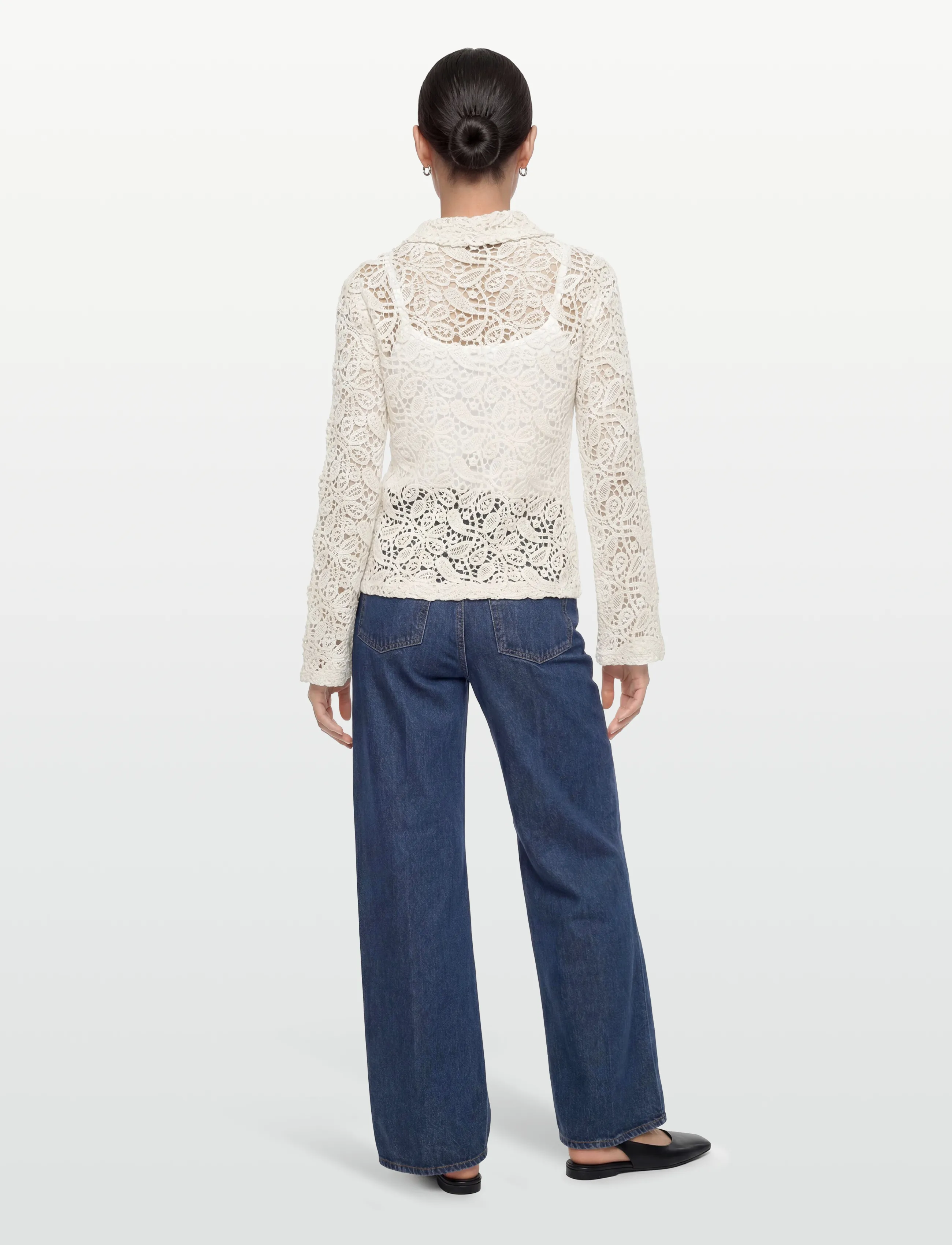 Gina Tricot - Knitted crochet shirt - long-sleeved shirts - cream (1047) - 5