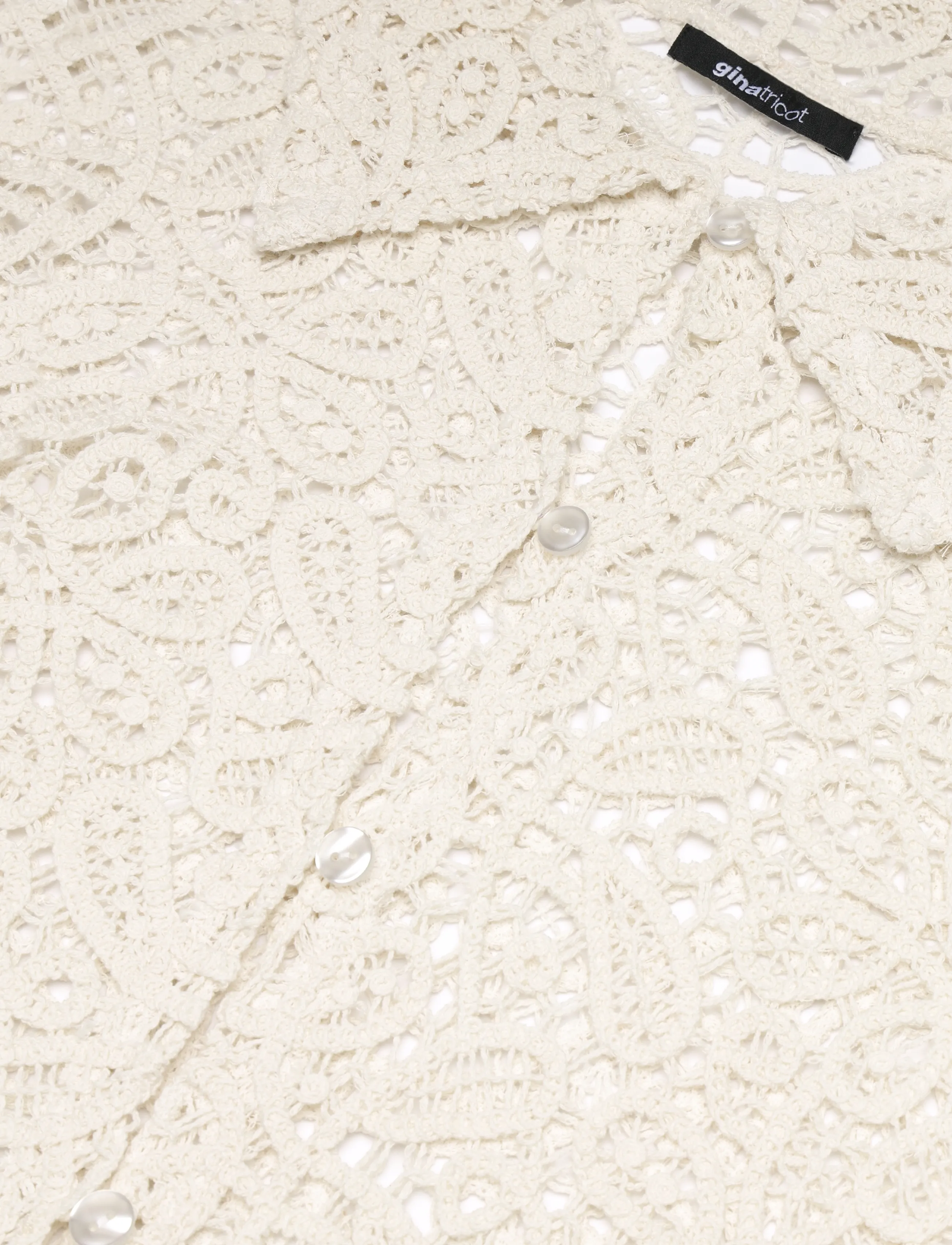 Gina Tricot - Knitted crochet shirt - cream (1047) - 2