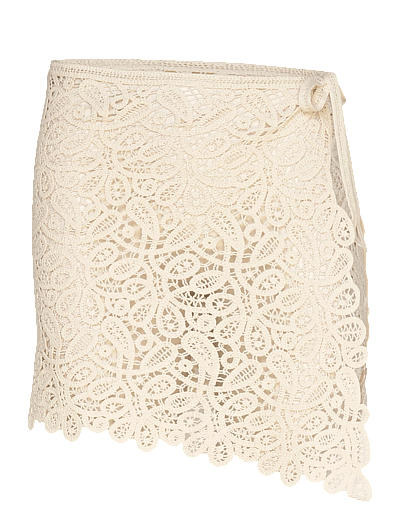 Gina Tricot Knitted crochet apron skirt - Stickade kjolar - CREAM (1047) / cream