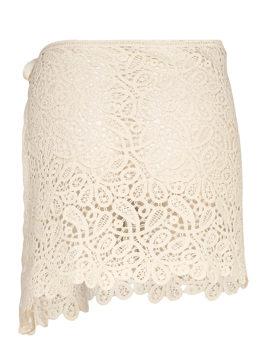 Gina Tricot - Knitted crochet apron skirt - strickröcke - cream (1047) - 1